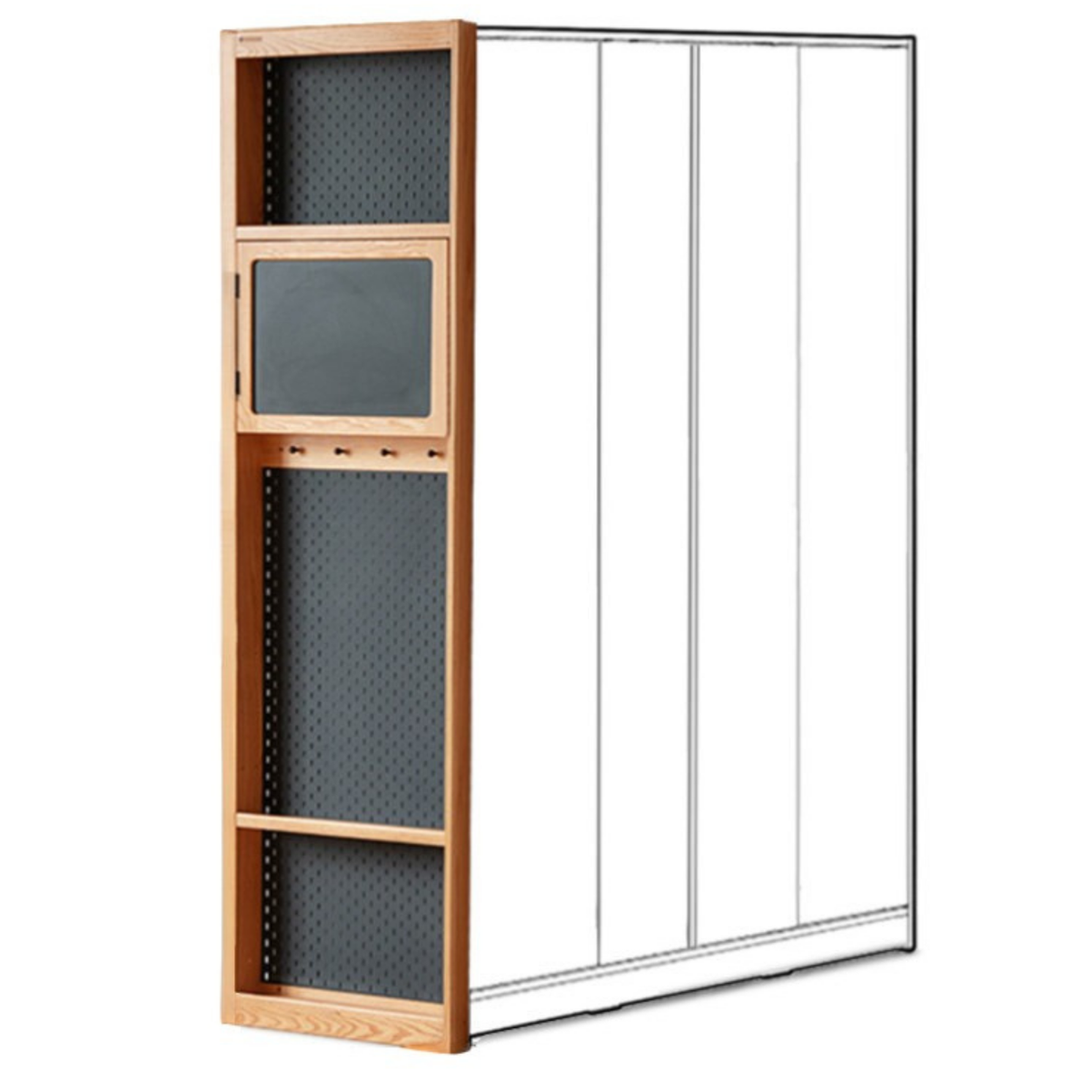 Cherry, Poplar Solid Wood Medieval Style Corner Cabinet