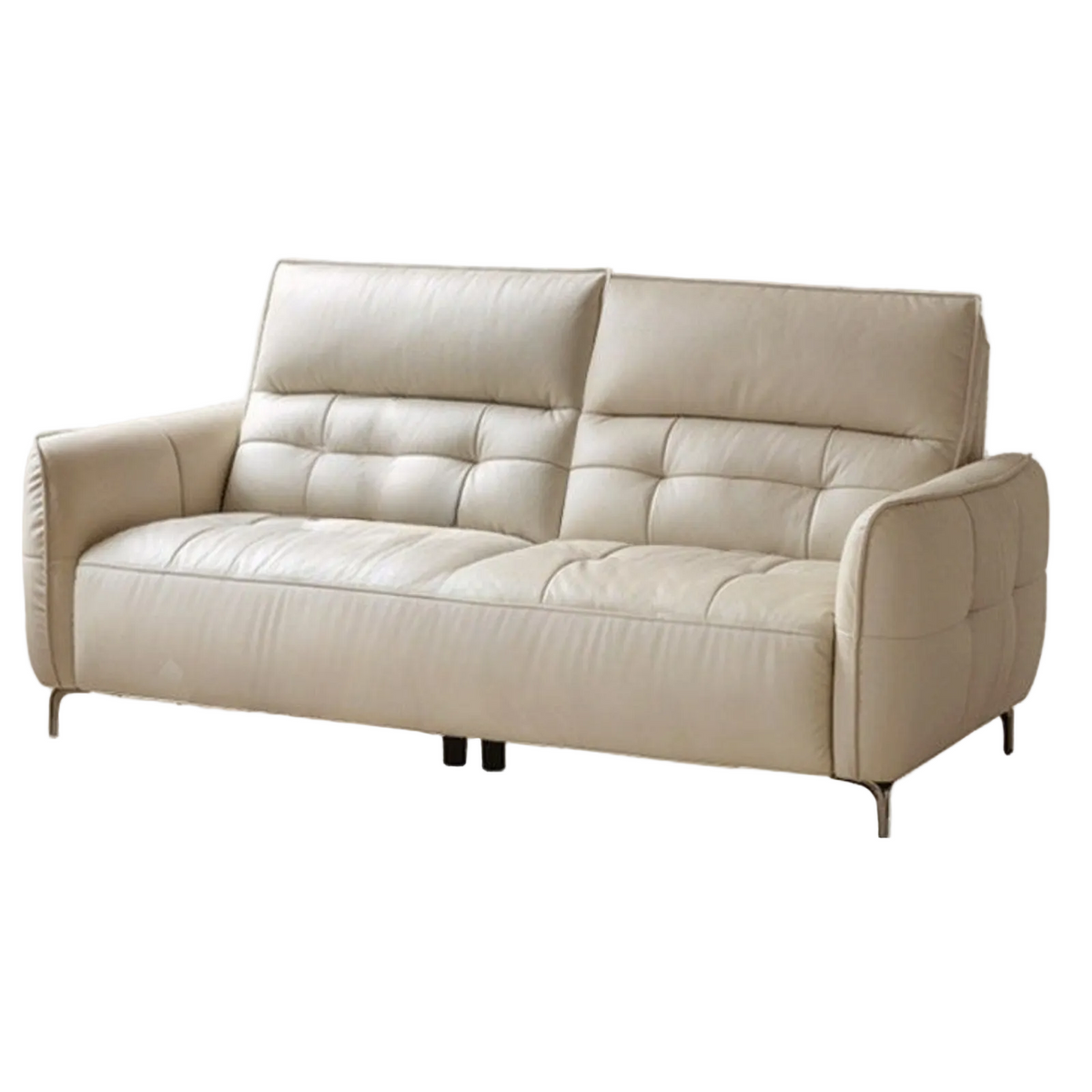 Genuine Leather Sofa, Italian Style High-Back