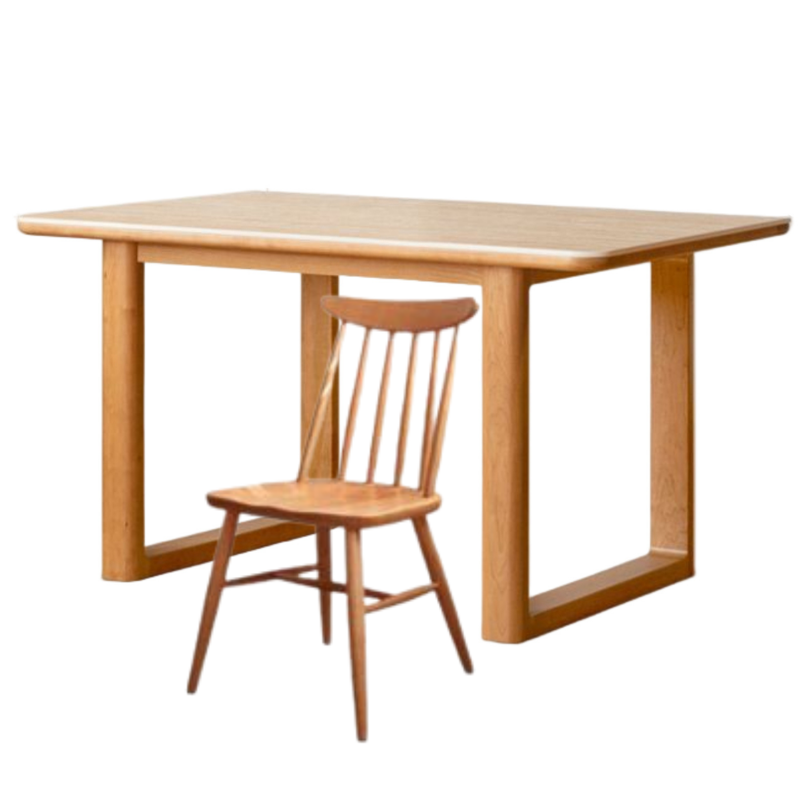 Cherry Solid Wood Retro Rock Board Dining Table