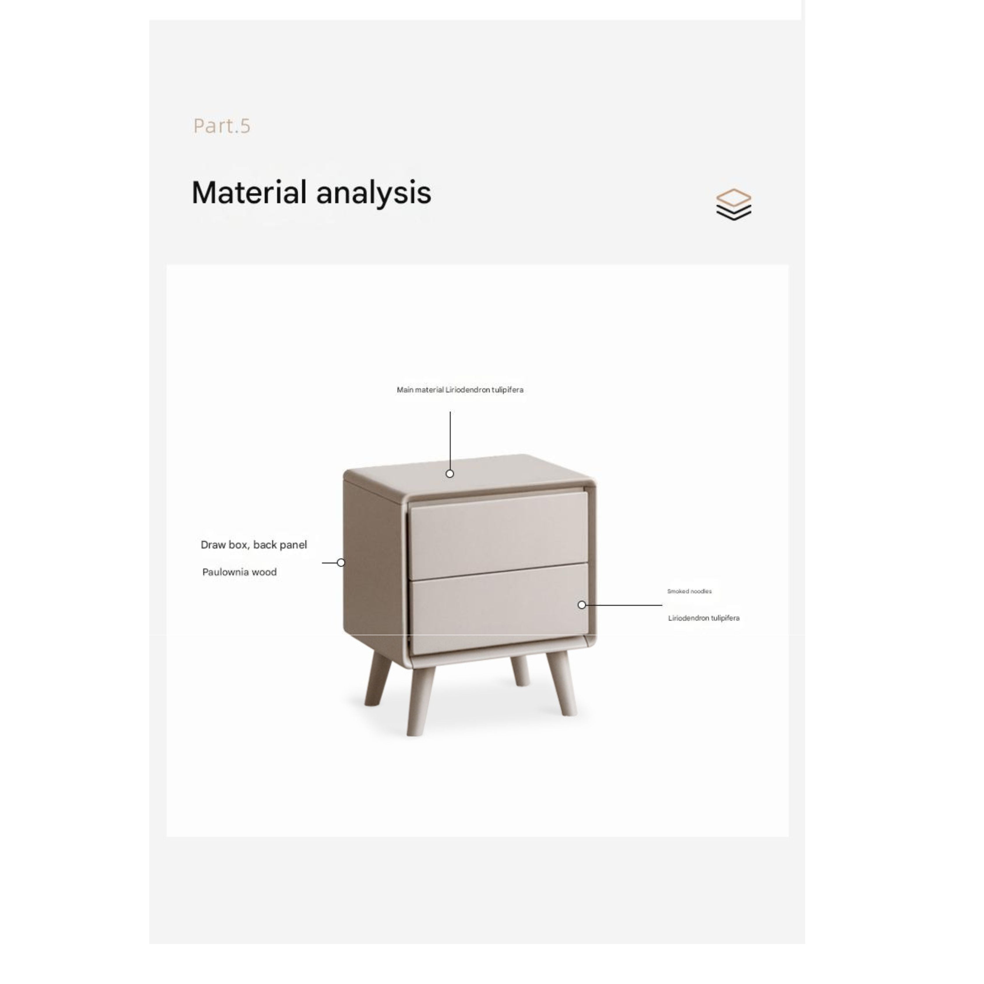 Poplar Solid Wood Modern Nightstand