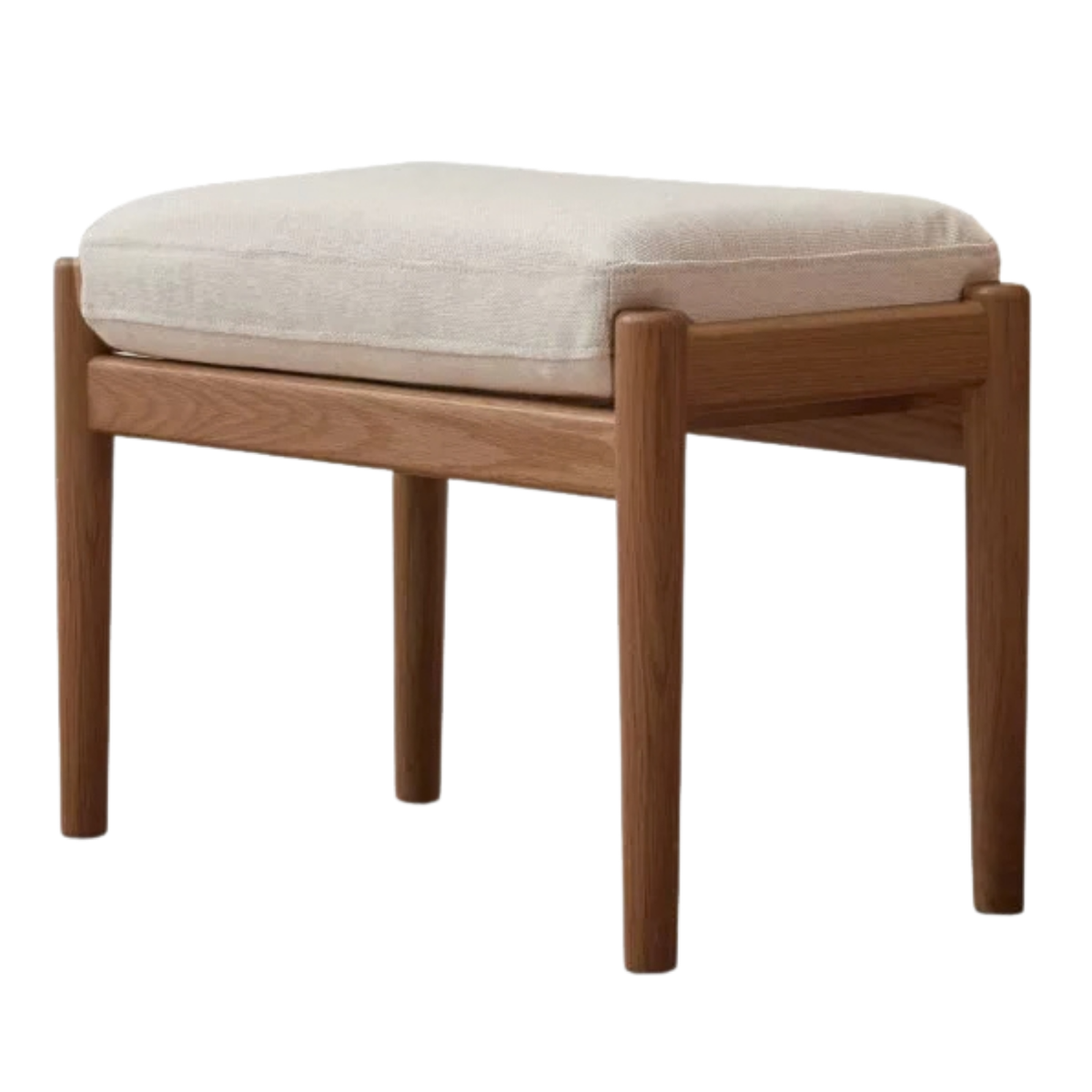 Oak Solid Wood Walnut Color Mid-Century Lounge Chair