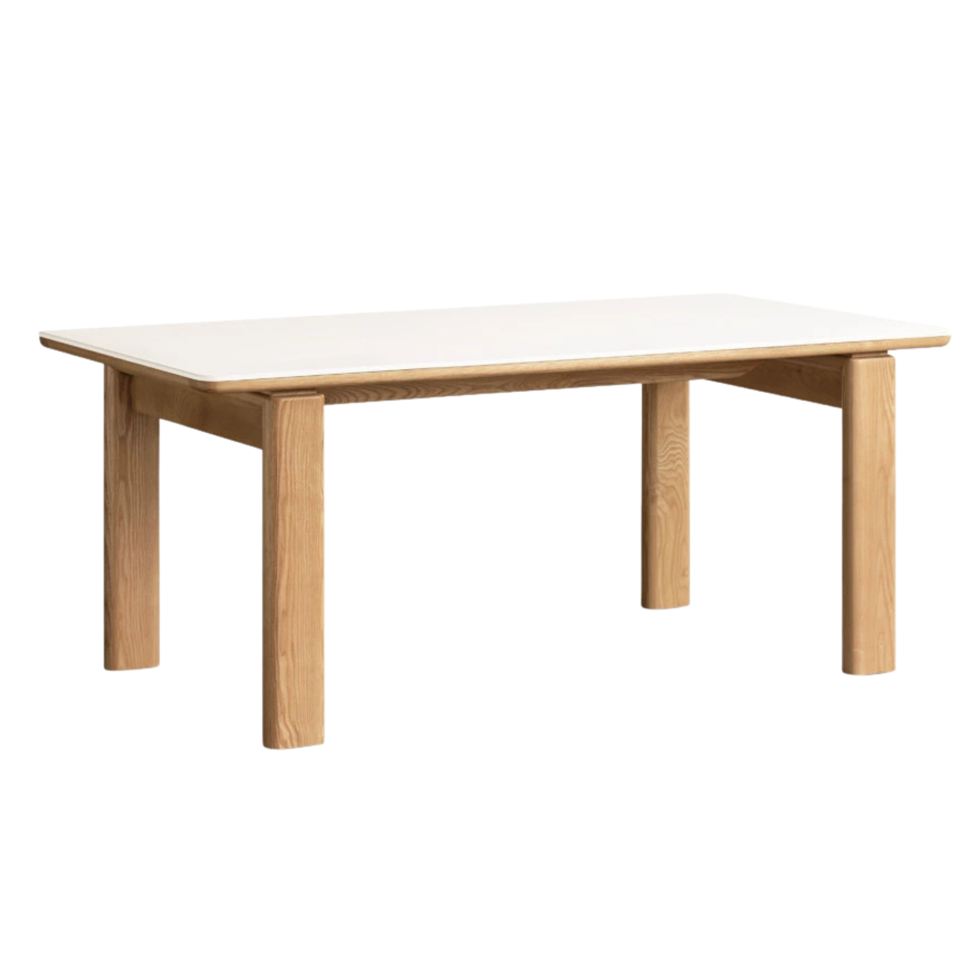 White Ash Solid Wood Restaurant Slab Dining Table