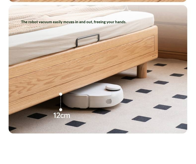 Oak Solid Wood Platform Bed — Headboard-Free, Drawer Storage, Simple Pull-Out Design