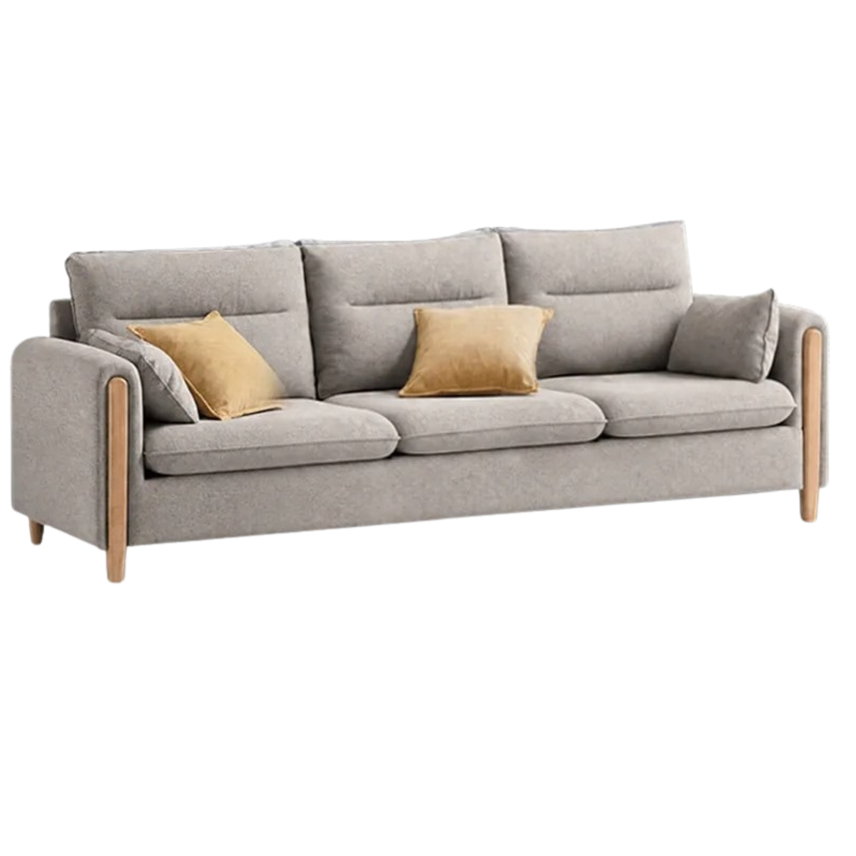 Ash Solid Wood Modern Corner-Style Fabric Sofa