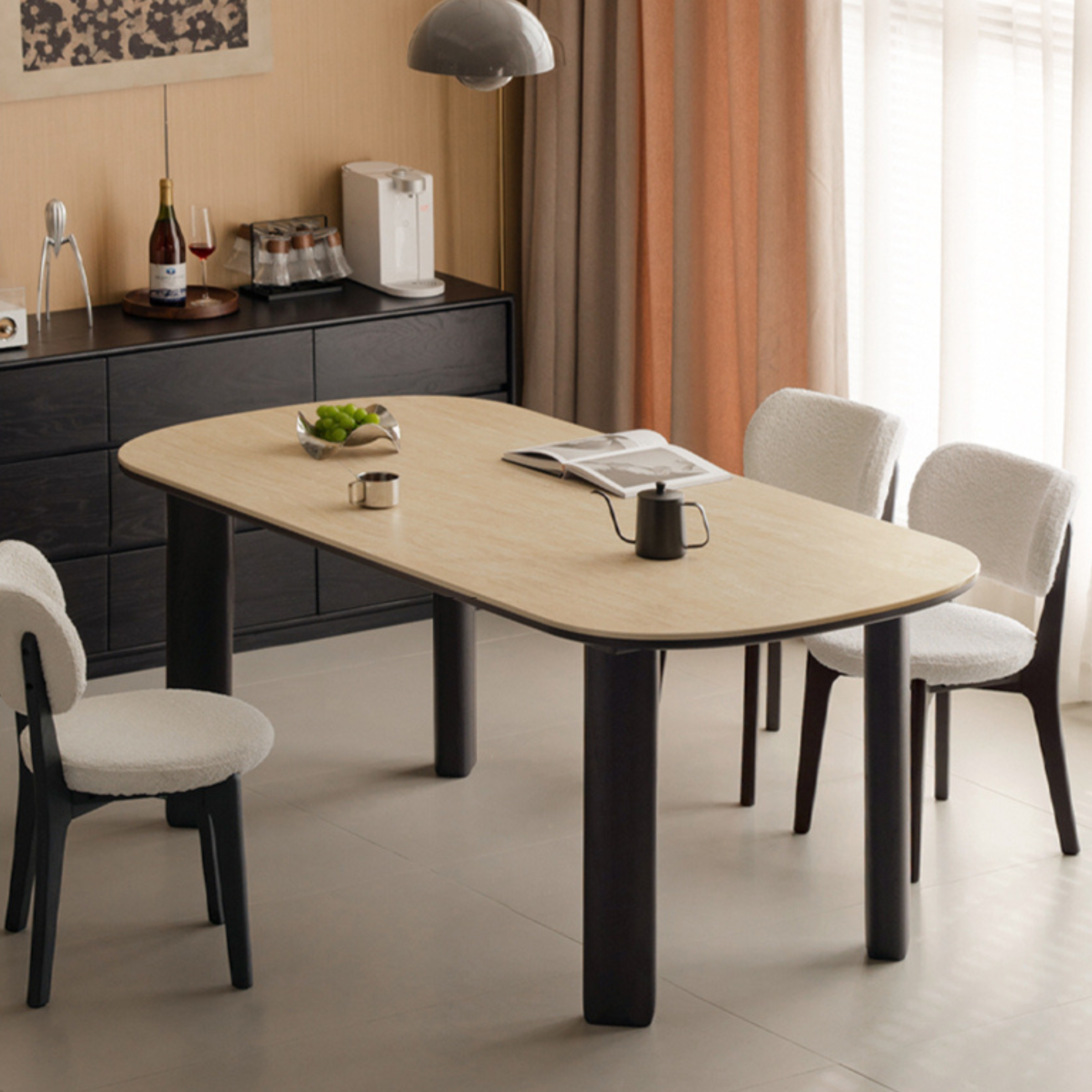 Oak Solid Wood Dining Table Modern Minimalist