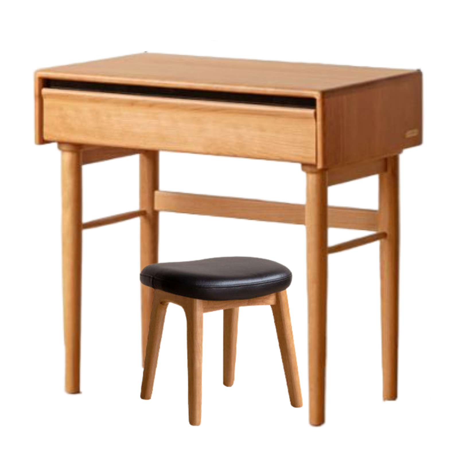 Cherry Solid Wood Retro Skeleton Line Vanity Table
