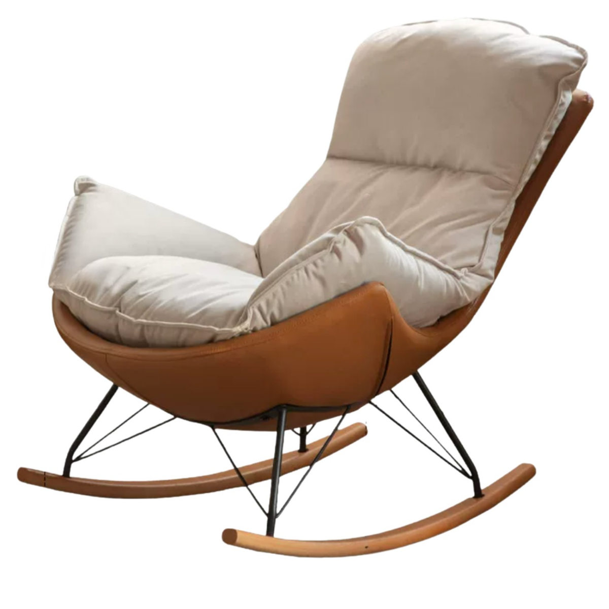 Fabric Rocking Lounge Chair with Soft Cushioned Seat - Best Seller