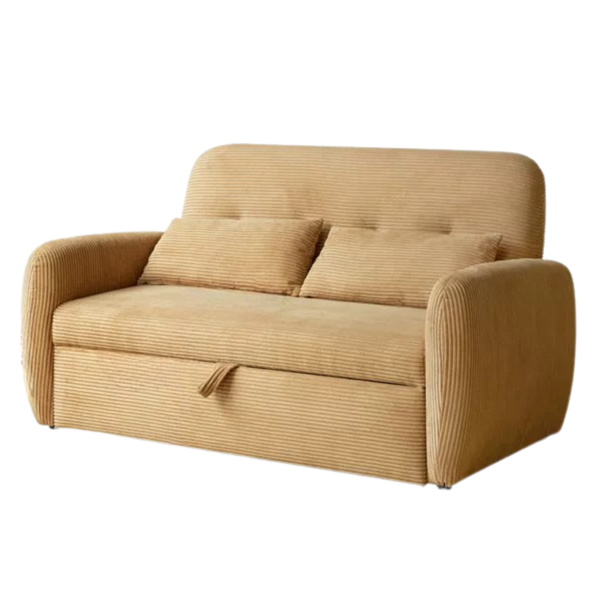 Corduroy Pull-Out Sleeper Loveseat with Storage
