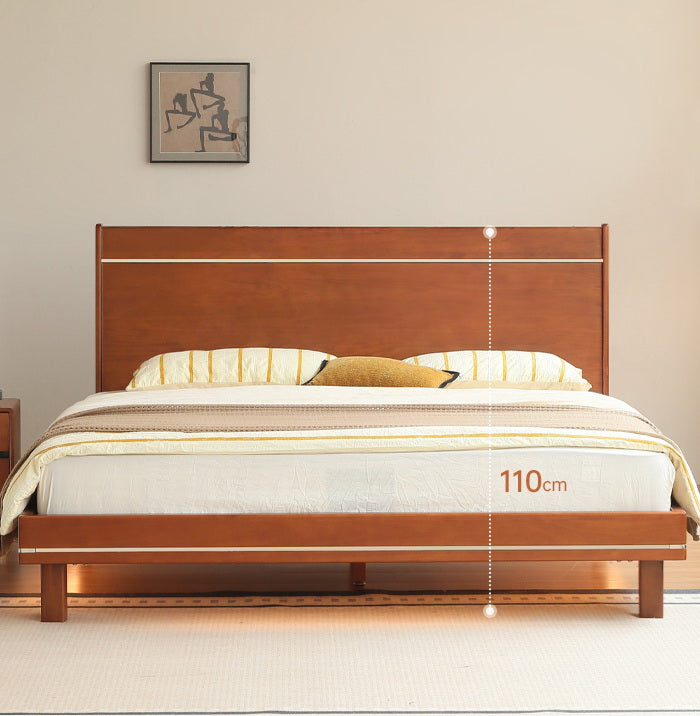Poplar Solid Wood Luminous Bed Bauhaus Style