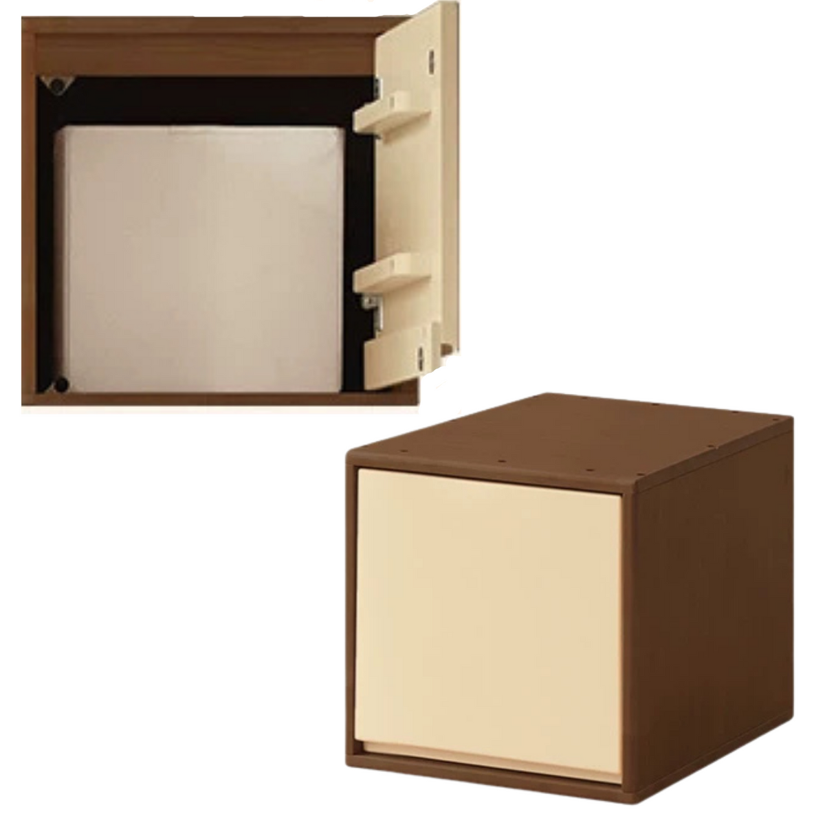 Solid RubberWood Kids Wardrobe Closet with Bear Handles and Storage Drawers