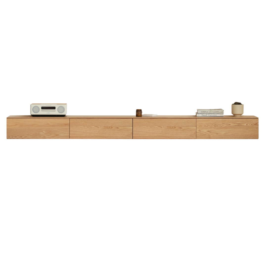 Oak, Black Walnut Solid wood suspended TV stand: