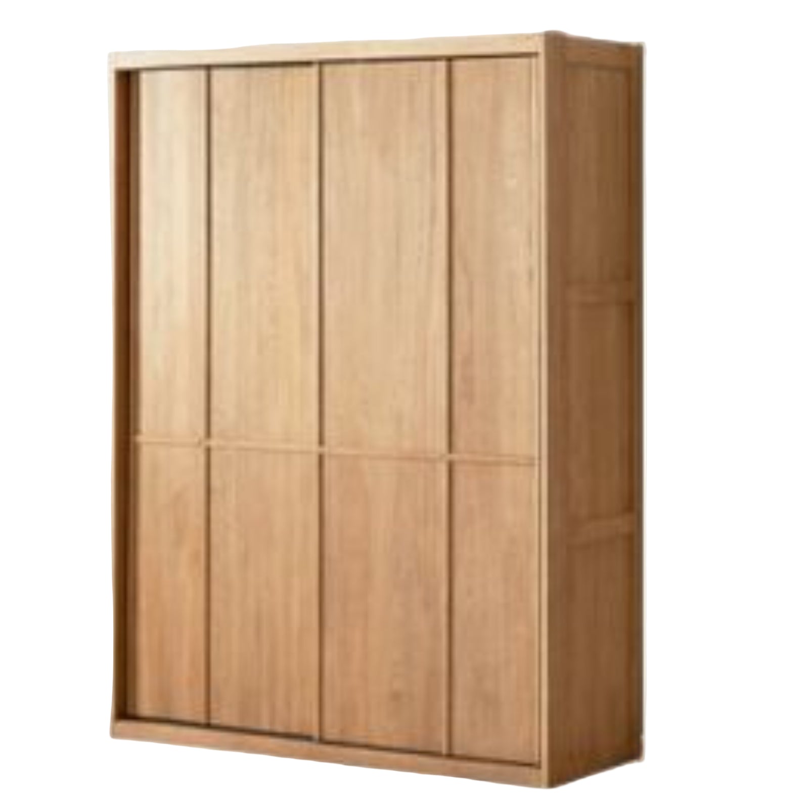 Oak Solid Wood Modern Double Door Wardrobe