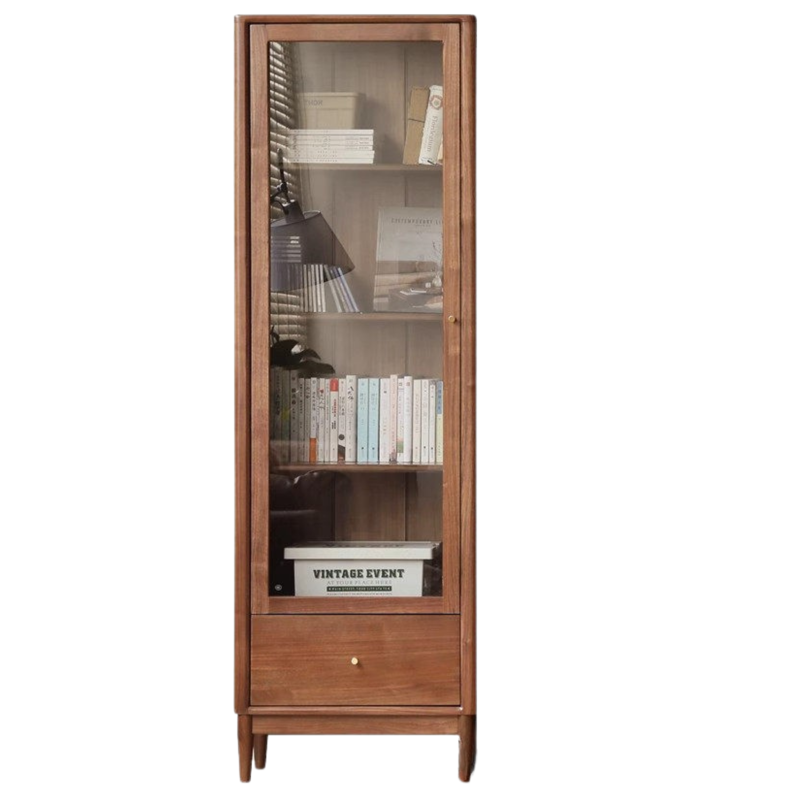 Black Walnut, Ash Solid Wood Bookcase Whole Wall Free Combination Bookshelf