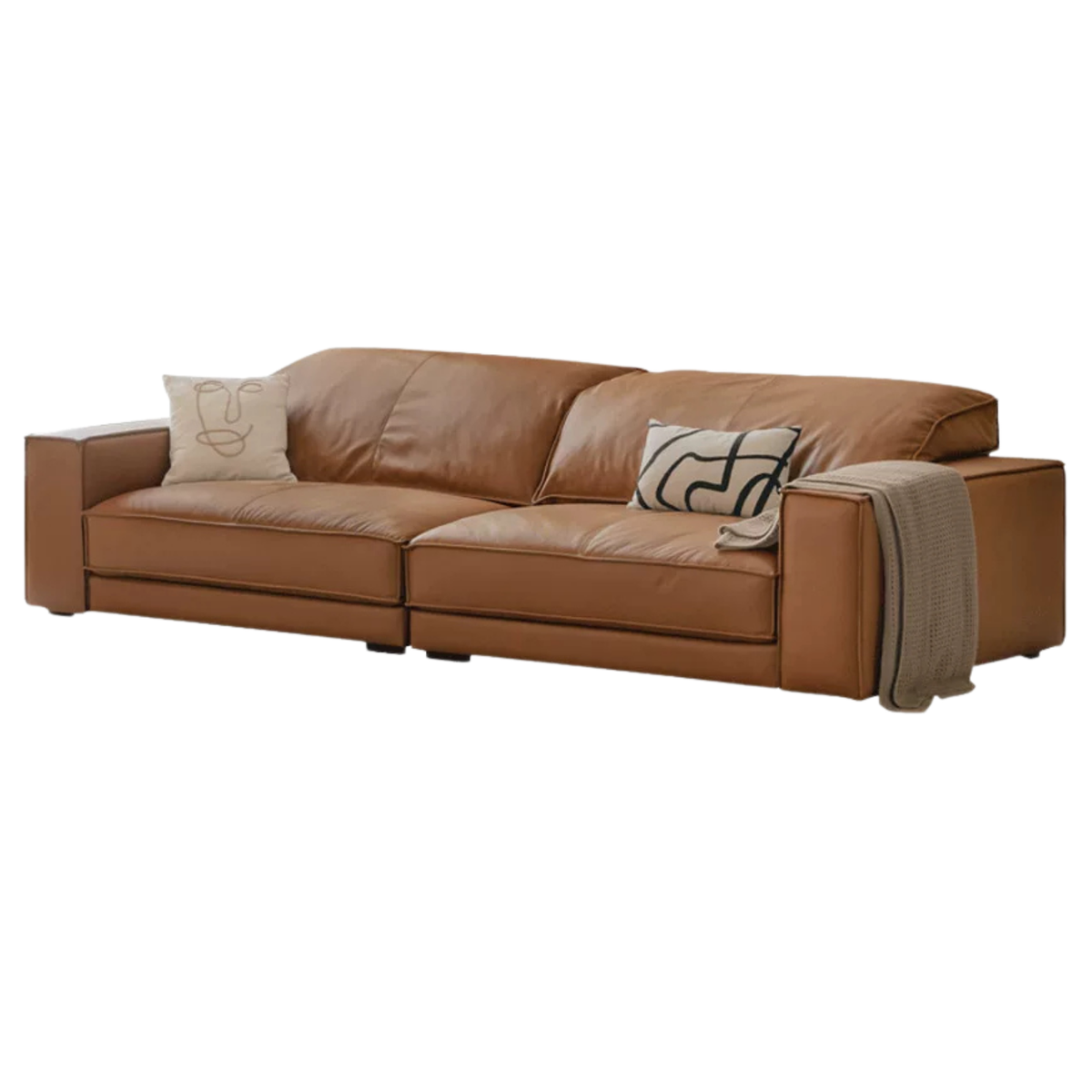 Genuine Leather sofa with Italian Low-Profile Design