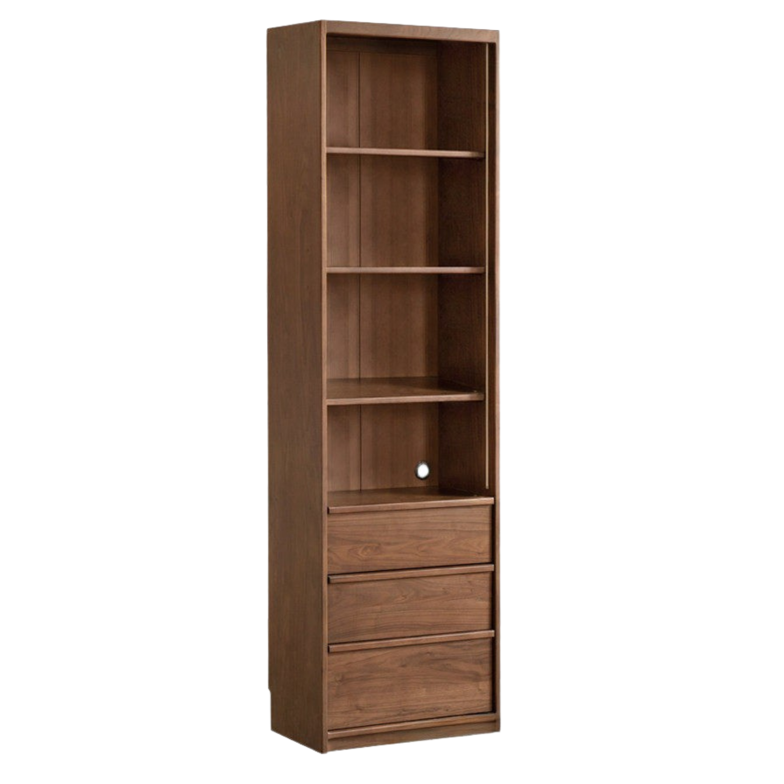 Black Walnut, White Oak Solid Wood Light Luxury Bookcase and Storage