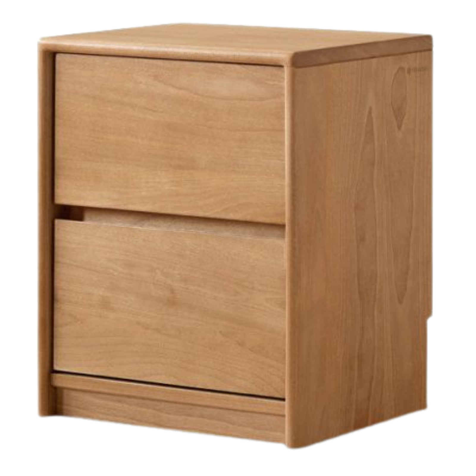 Birch Solid Wood Modern Minimalist Nightstand with Storage Cabinet