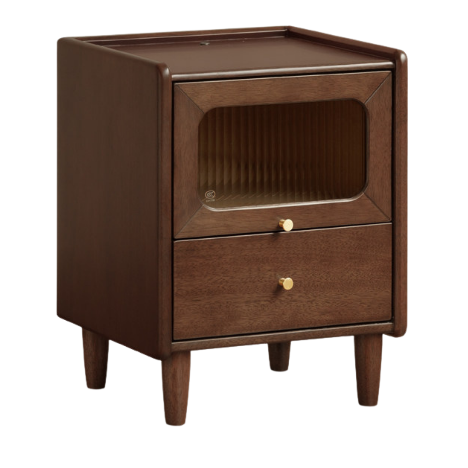 Black Walnut, Solid Longan Hardwood, Catalpa Solid Wood Ultra-Narrow Nightstand.