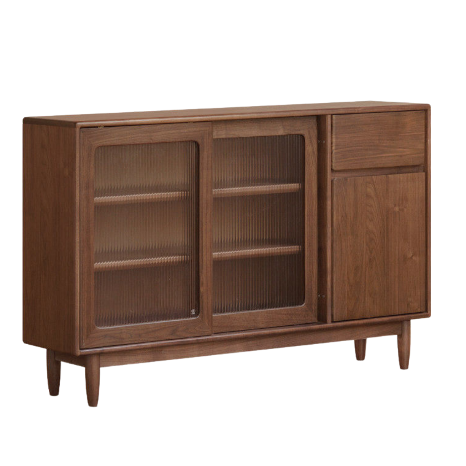 Black Walnut, Oak Solid Wood Sideboard with Ultra-Thin Storage