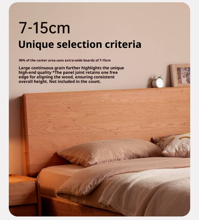 Cherry Solid Wood Bed Modern Style