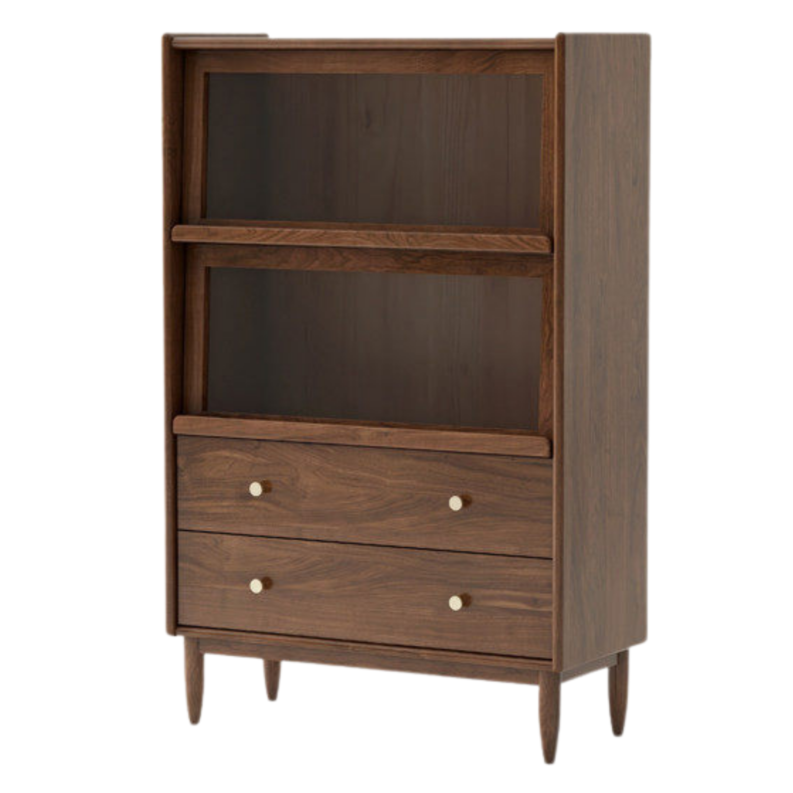 Sandalwood, Black Walnut, Oak Solid Wood Side Cabinet Flip Door LED Lights