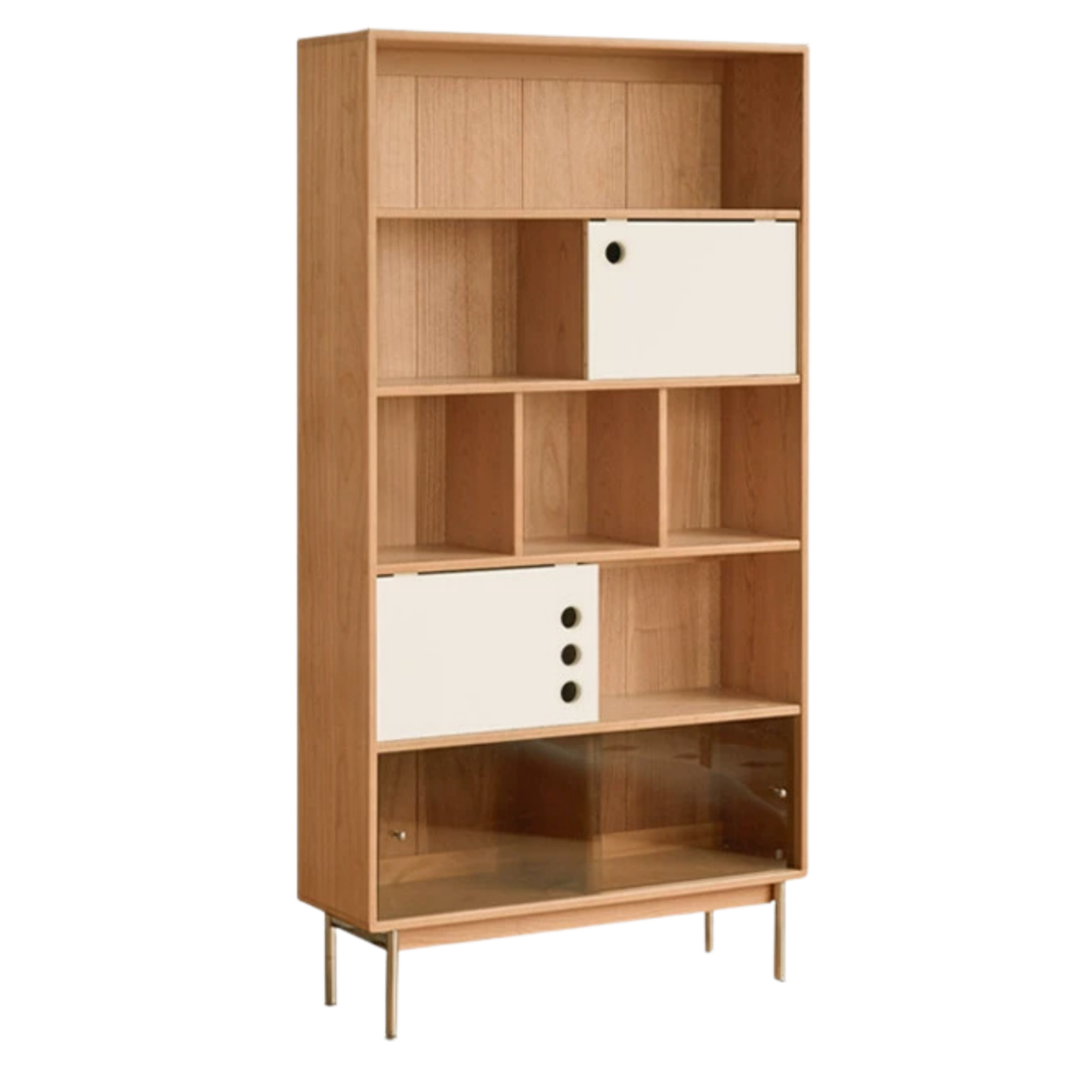 Poplar, Cherry Solid Wood Ancient Style Bookcase