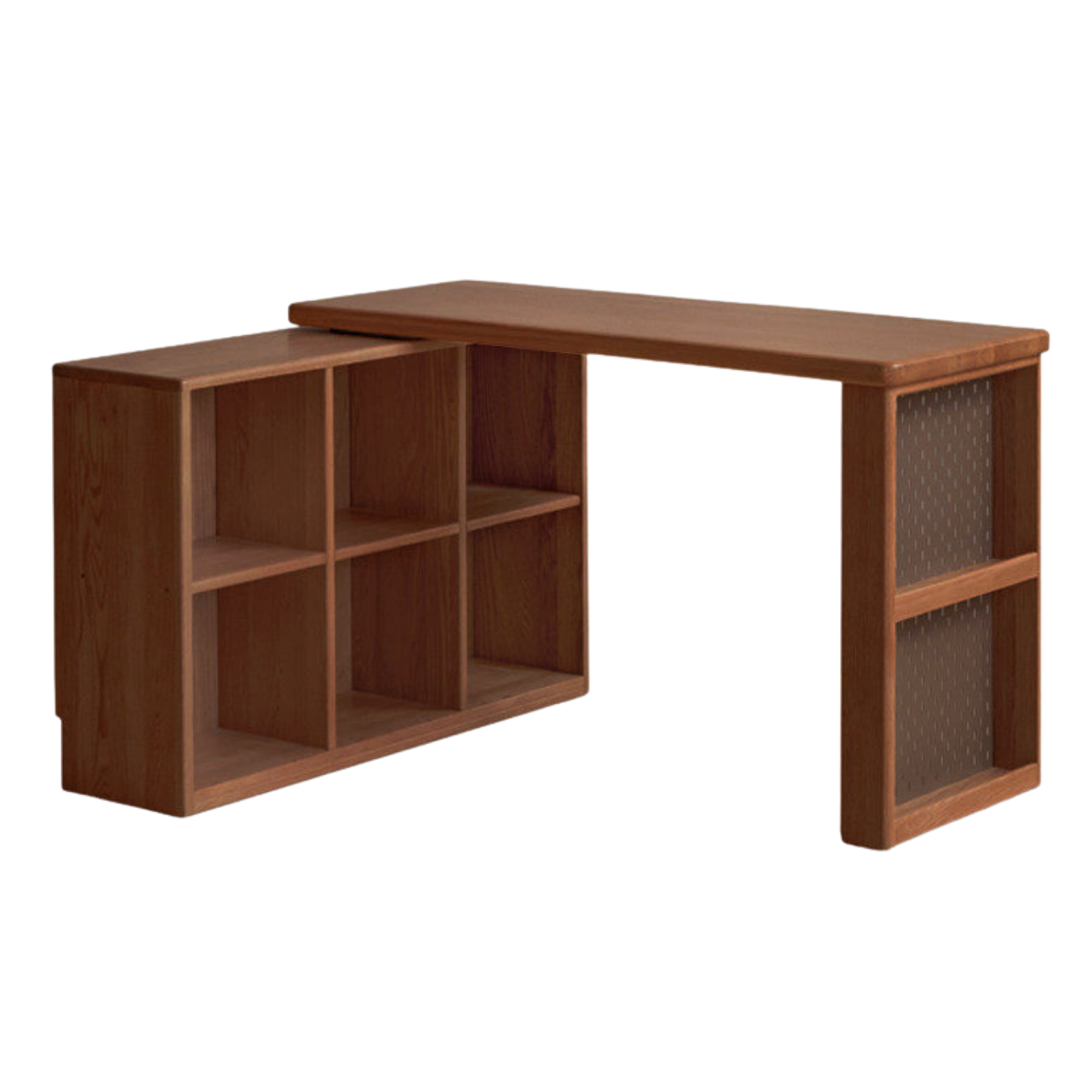 Oak Solid Wood, Solid Rubberwood Telescopic Corner Office Desk