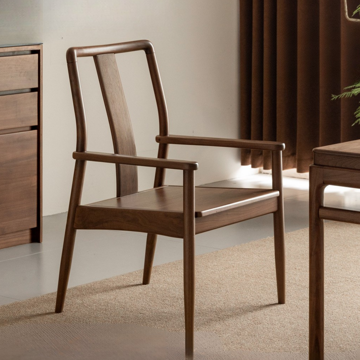 Black Walnut Solid Wood Tea Chair