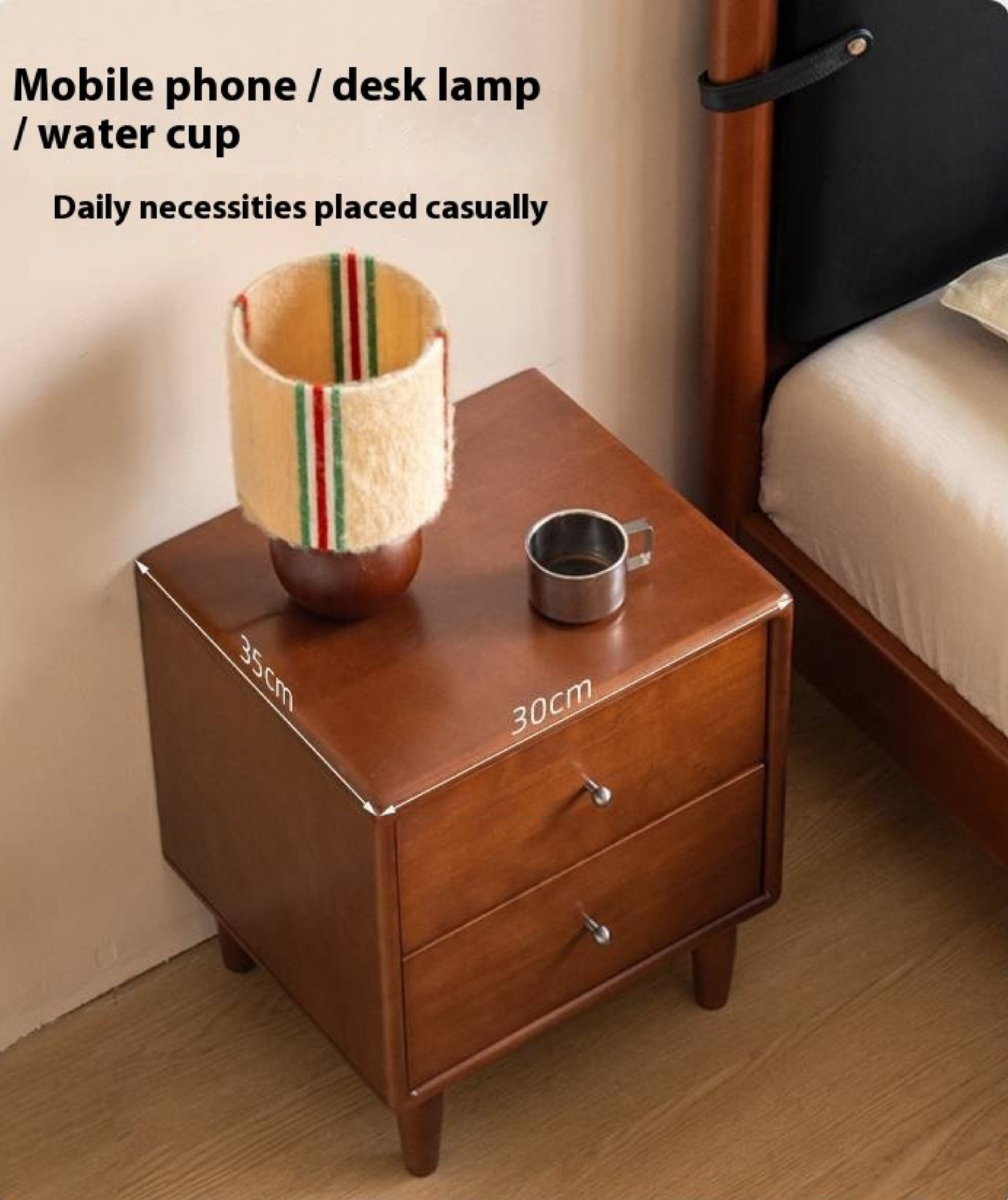Poplar Solid Wood Antique Style Nightstand
