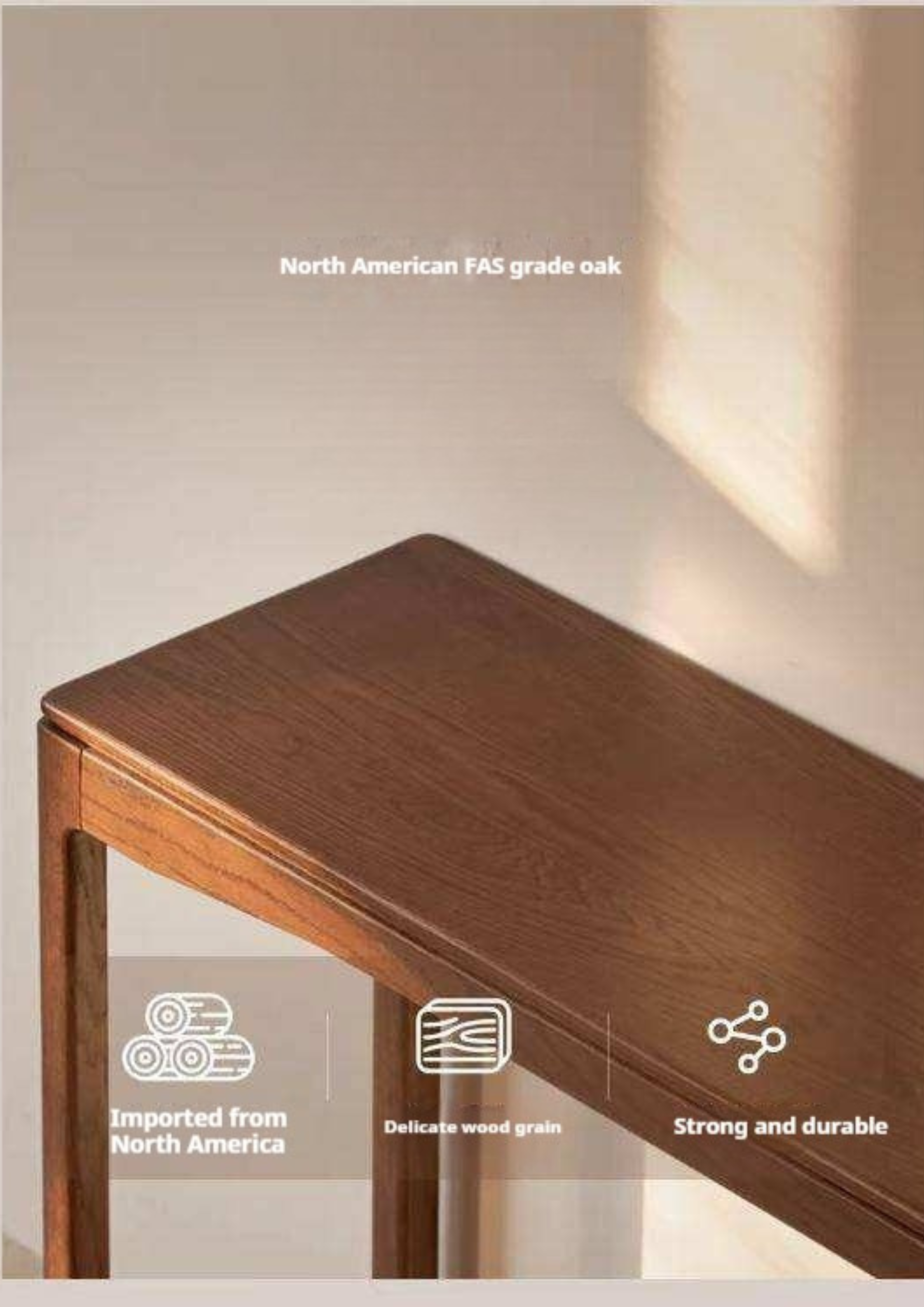 Oak Solid Wood Console Table, Entryway Bench