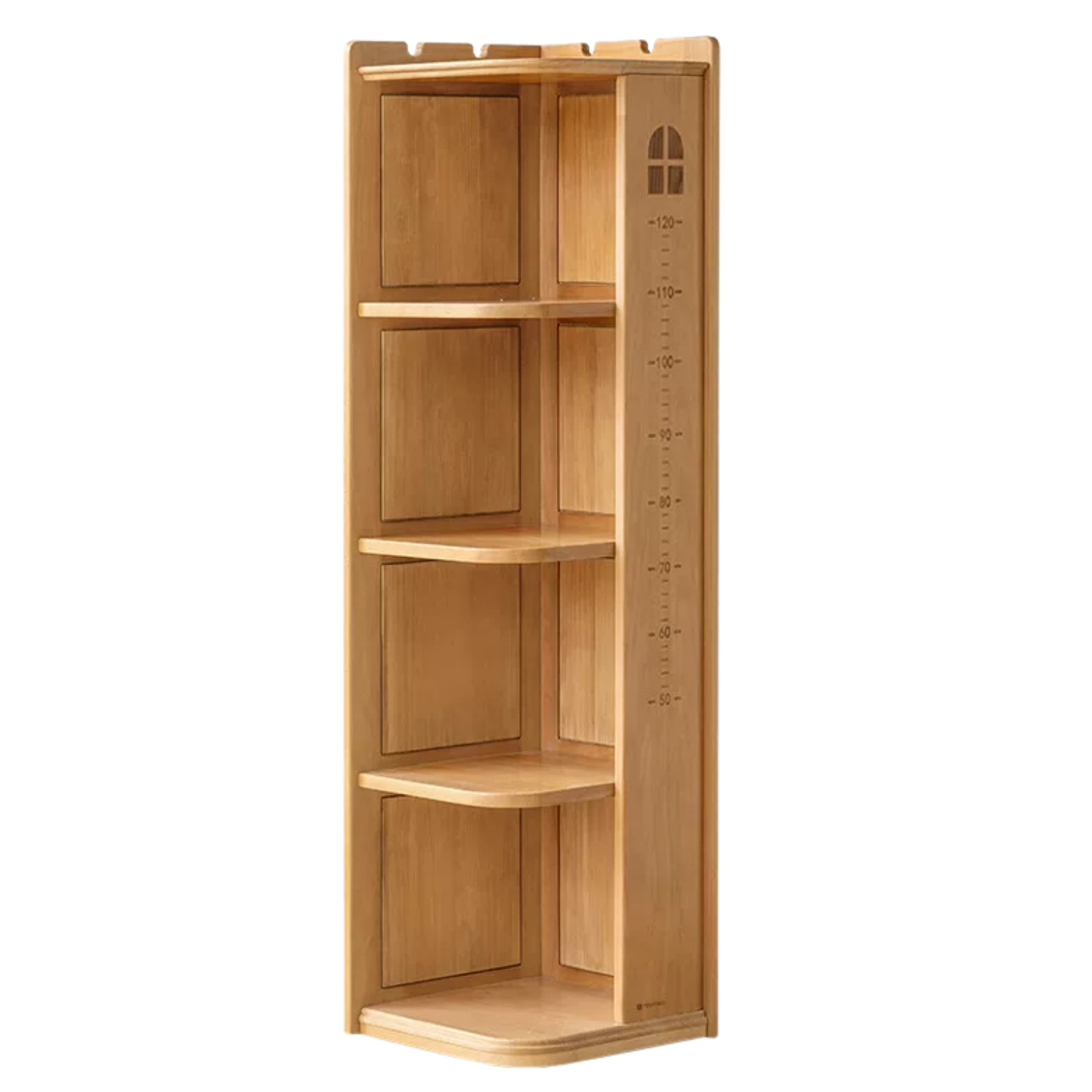 Beech Solid Wood Children's Bookshelf Storage Corner Cabinet