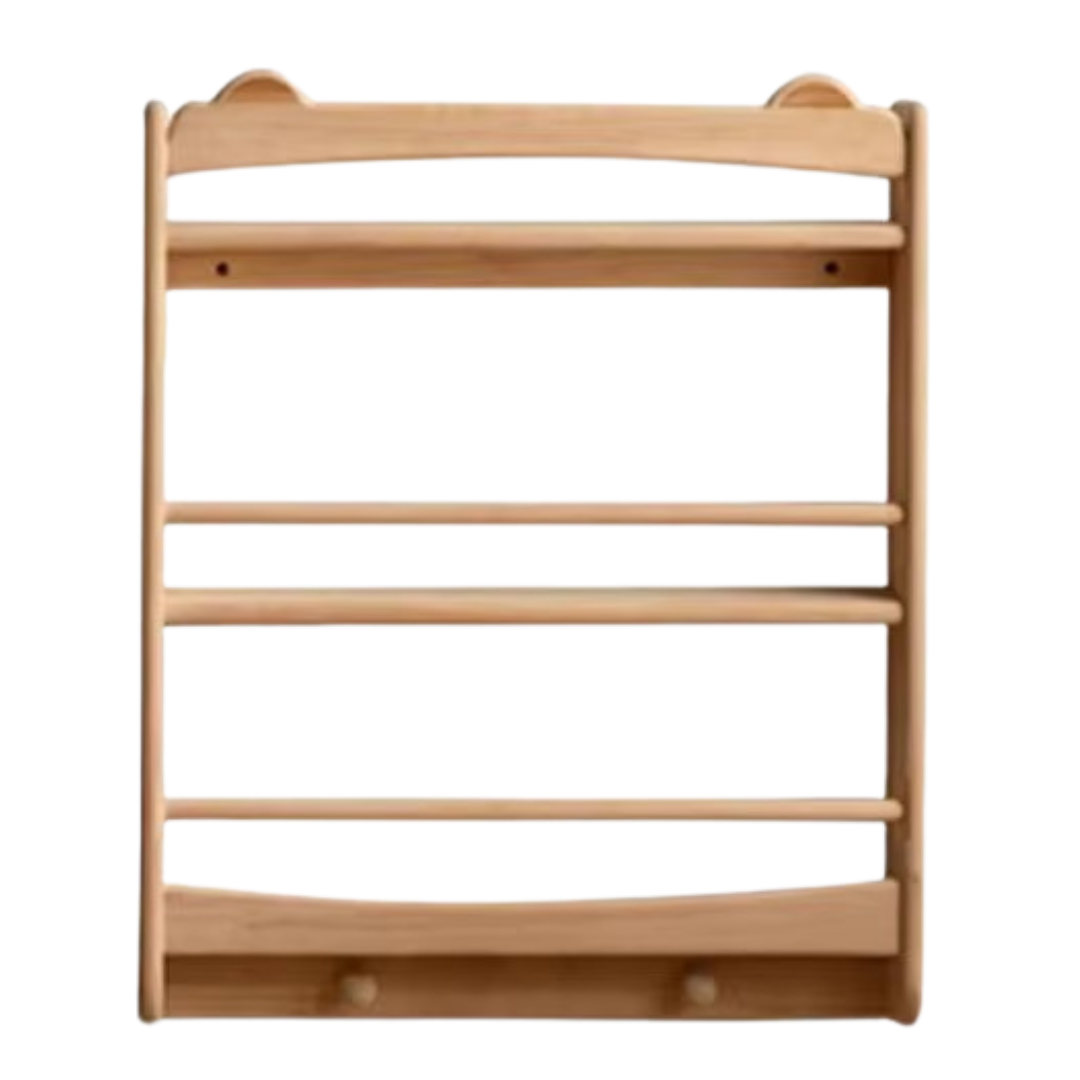 Beech solid wood Cute Bear wall-mounted bookshelf  display shelf