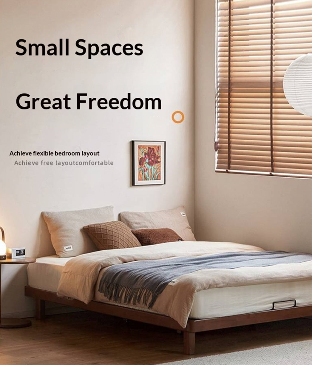 Rubberwood Solid Wood Modern Simple Platform Bed