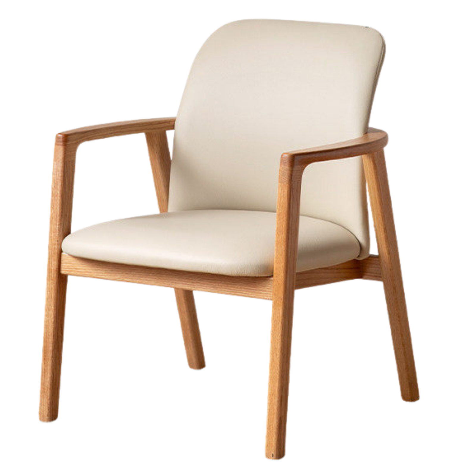 Ash, Oak Solid Wood Organic Leather Technology Cloth Chair