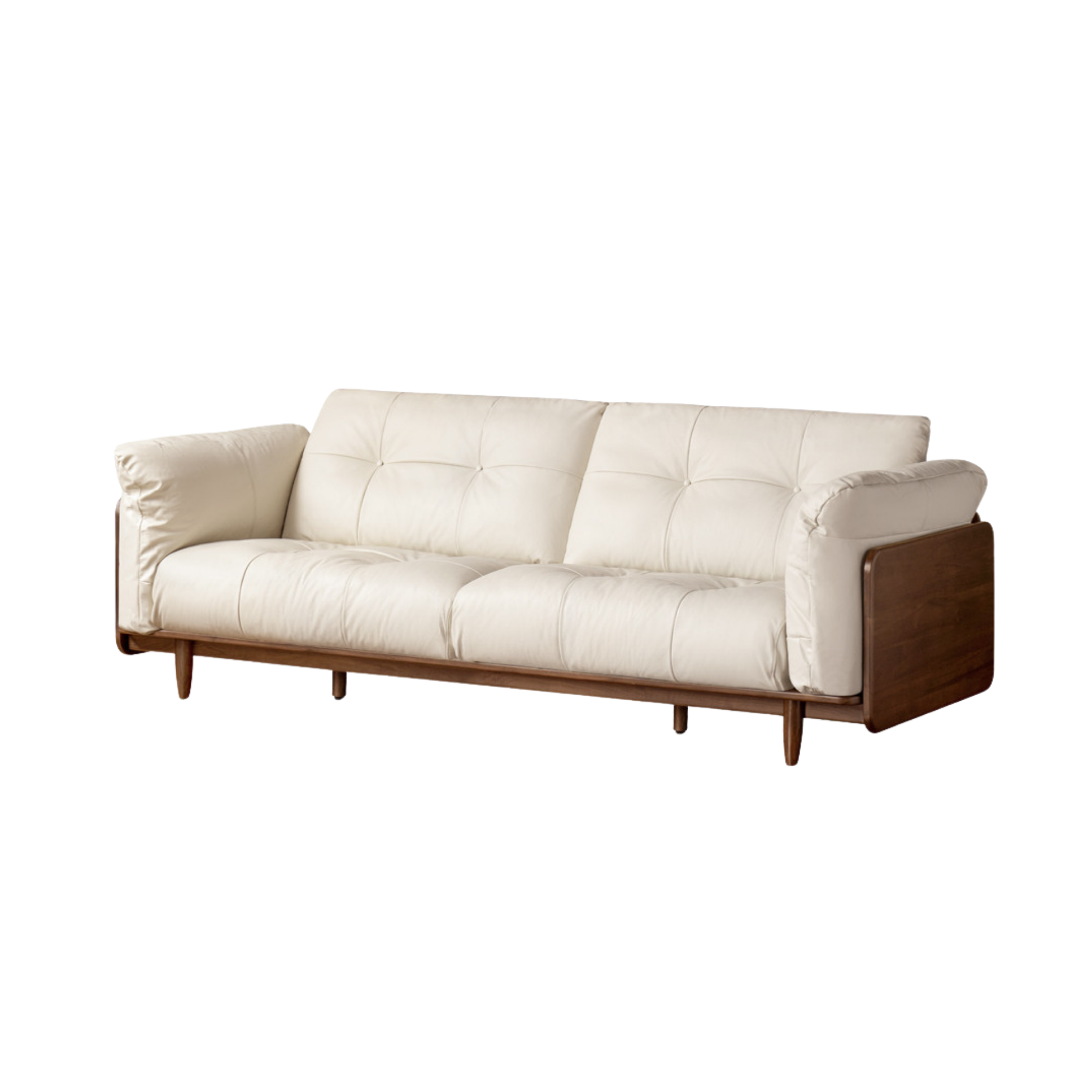 Black Walnut Solid Wood genuine leather sofa two-color optional