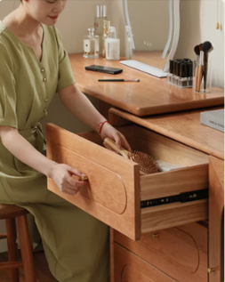 Cherry Wood Retractable Dressing Table