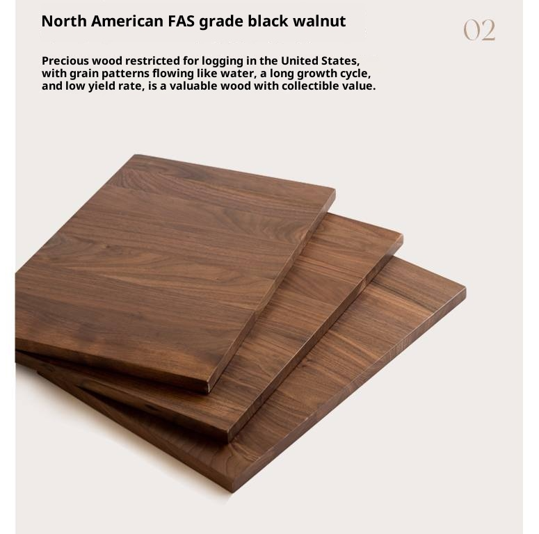 Black Walnut, Golden Sandalwood Solid Wood Italian Style Light Luxury Bed