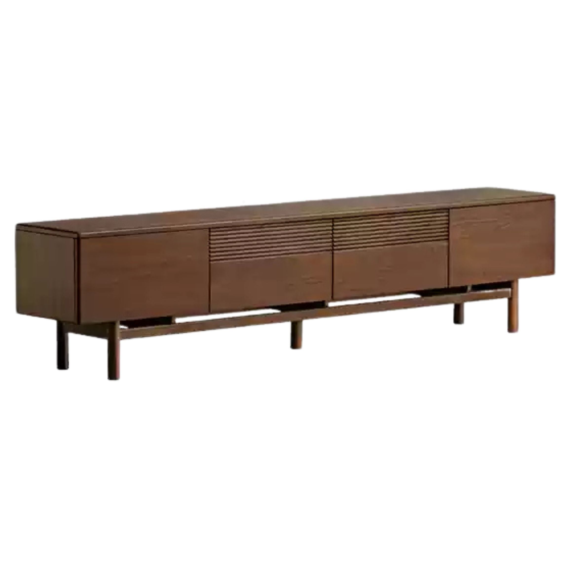 Black Walnut, Oak Solid Wood Floor TV Cabinet