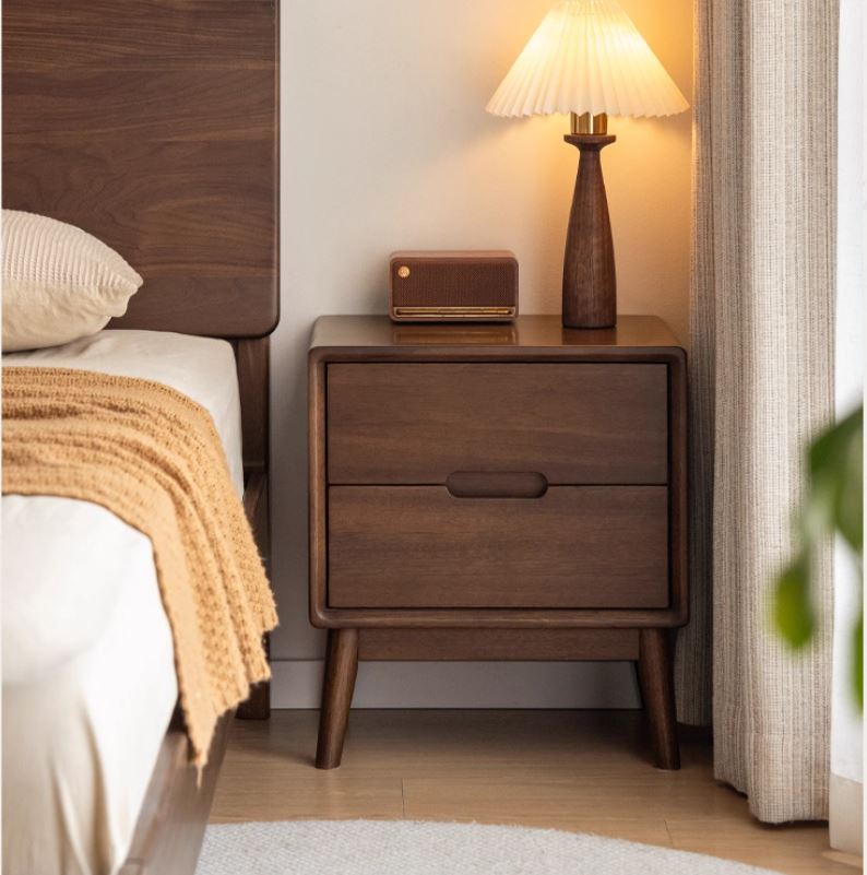 Black Walnut Solid Wood Modern Style Nightstand