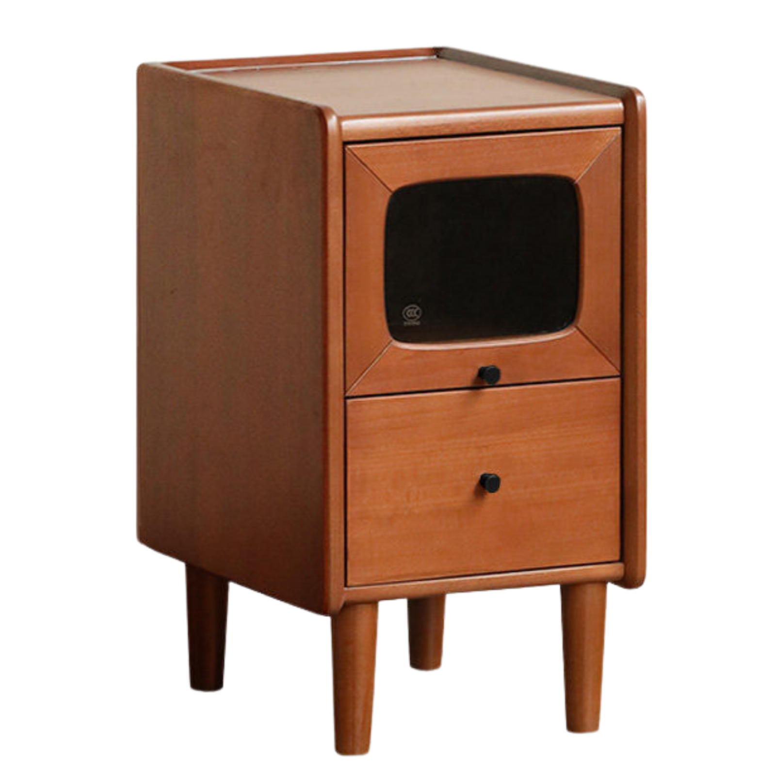 Tulipwood Solid Wood Medieval Style Ultra-Narrow Nightstand.