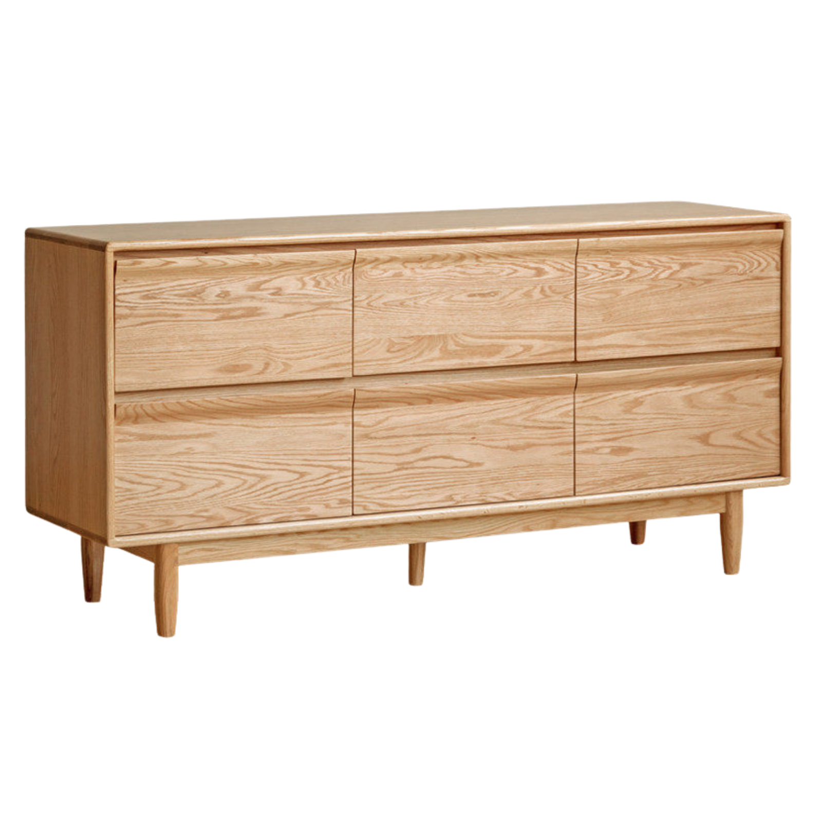 Ash, Oak Solid Wood Chest of Drawers with Floor-Standing Design