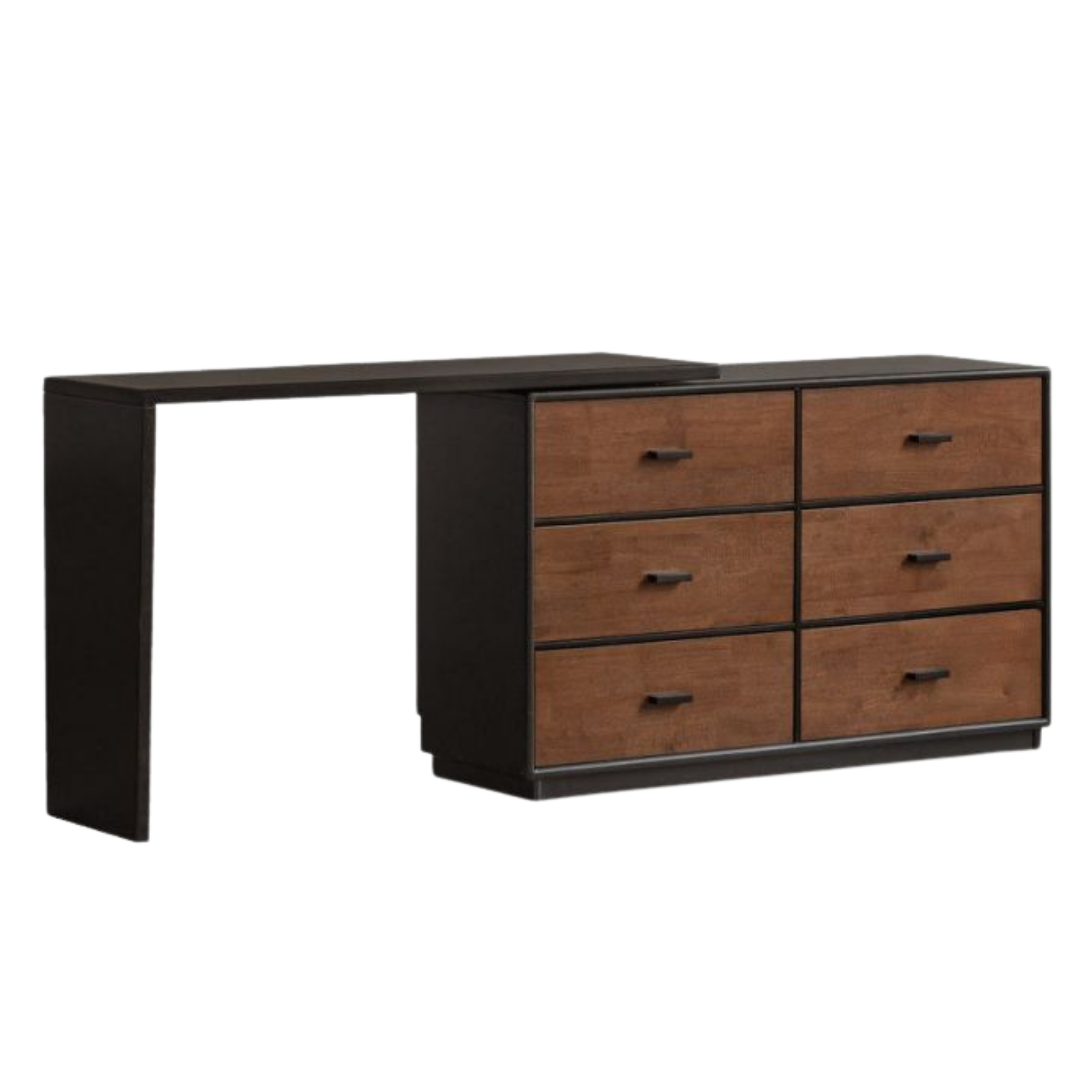 Solid RubberWood Extendable Vanity Desk and Dresser Combo, Italian Style