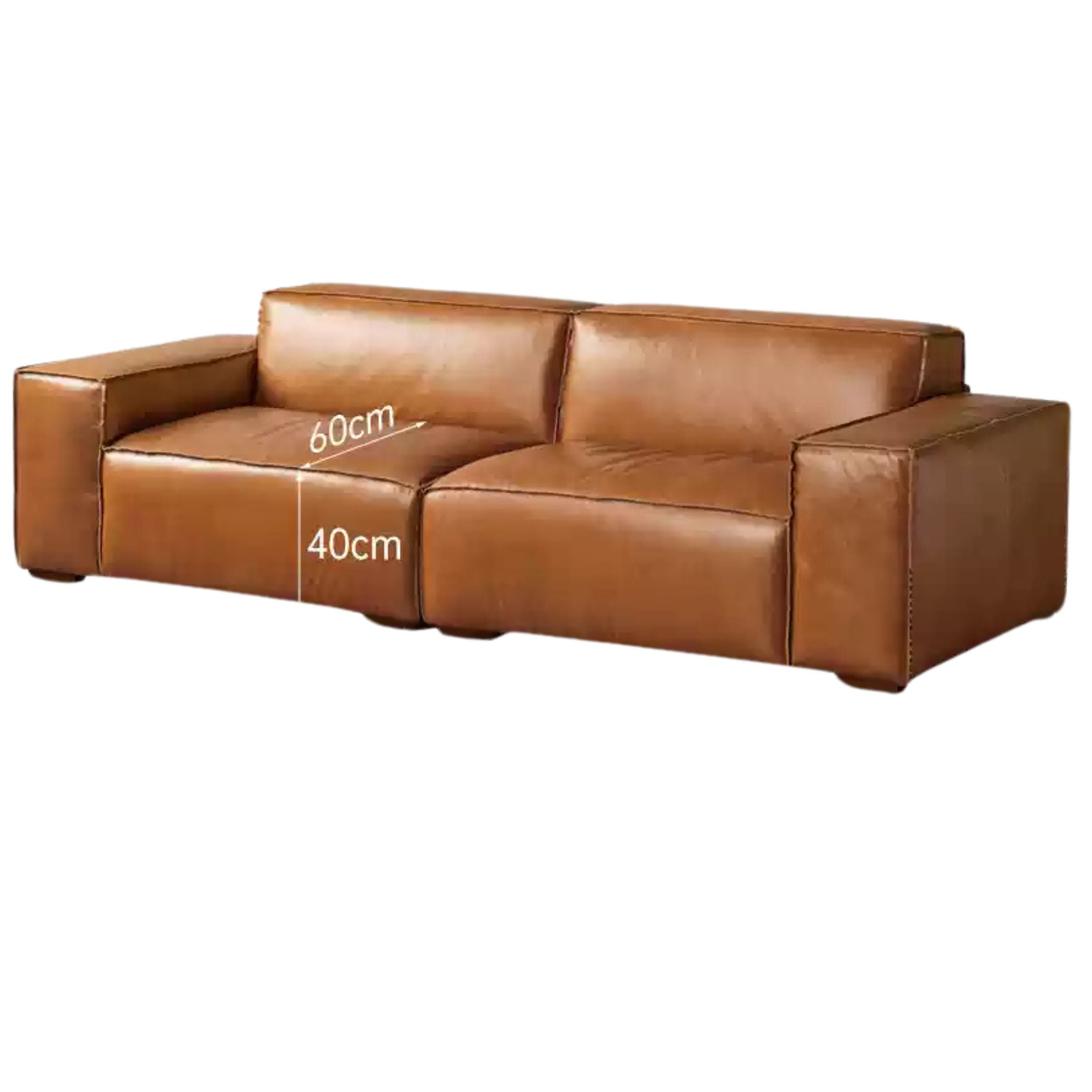Full Leather Tofu Sofa first layer cowhide