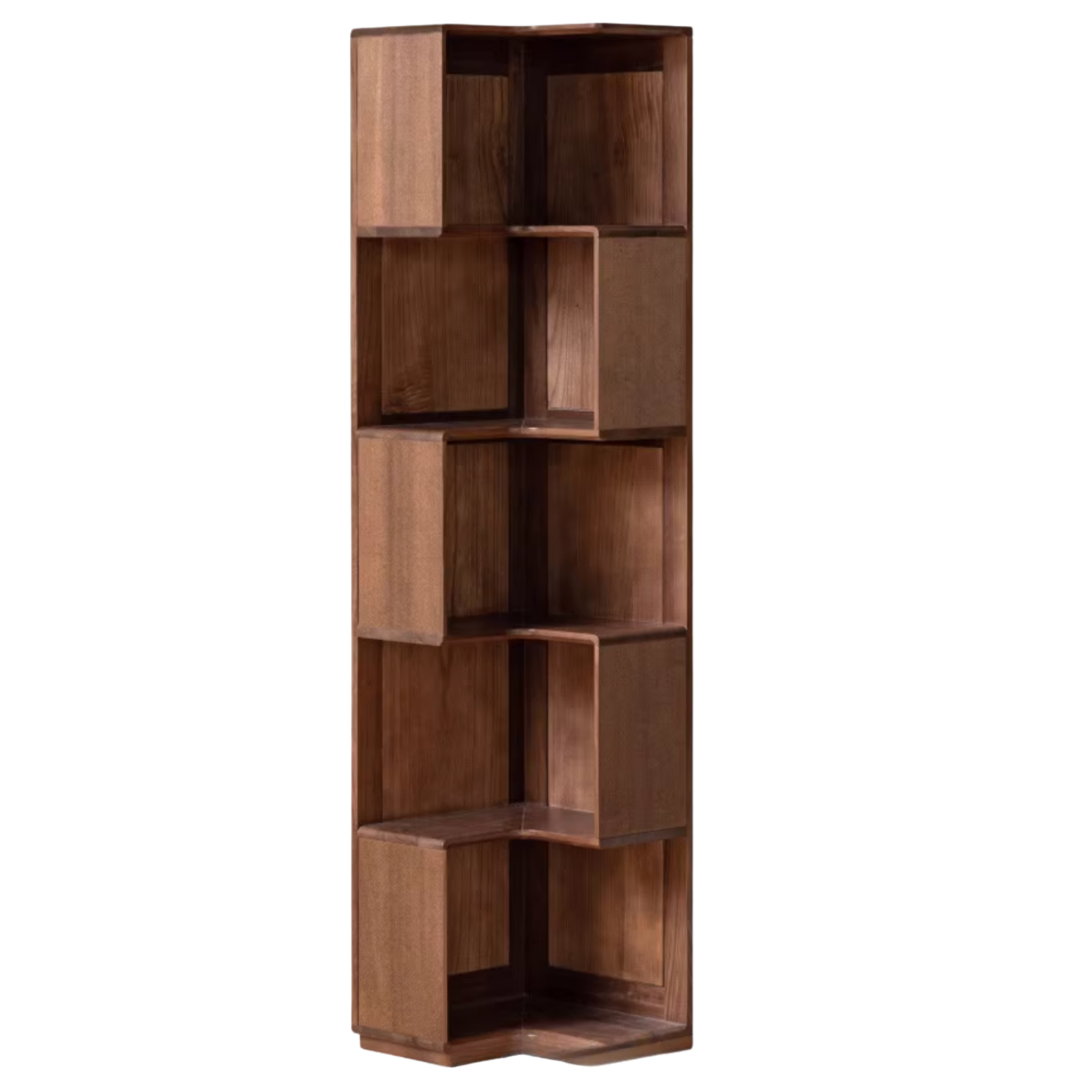 Sandalwood, Black Walnut Solid Wood Corner Storage Bookcase