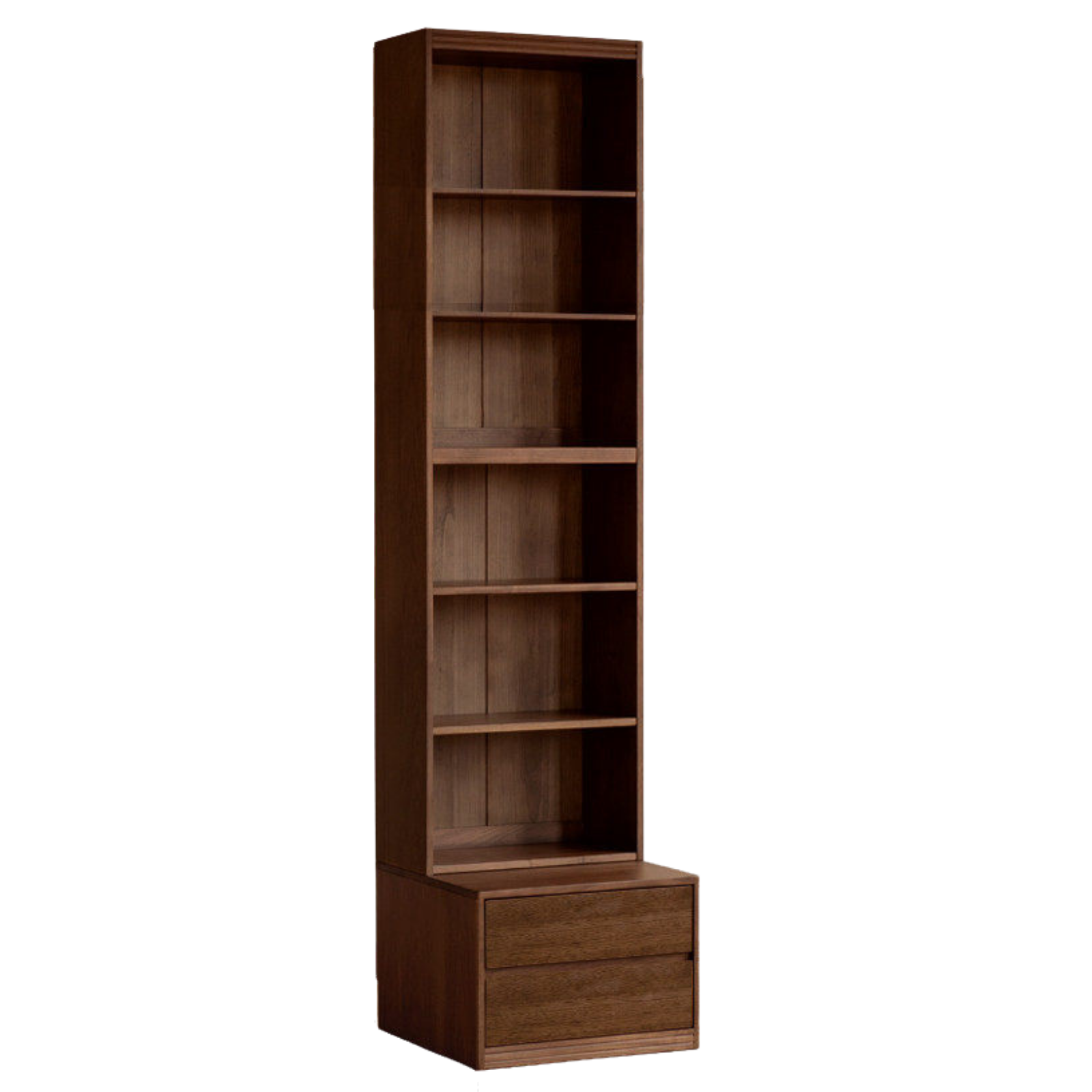 Black Walnut, Sandalwood Solid Wood Light Luxury Combined Bookshelf With Seat