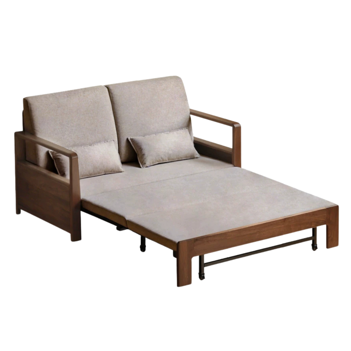 Black Walnut Solid Wood Folding Sofa Bed