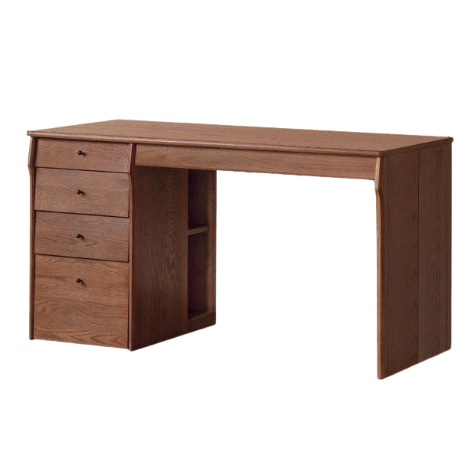 Oak, Cherry Solid Wood Desk Bookshelf Integrated Warm Light