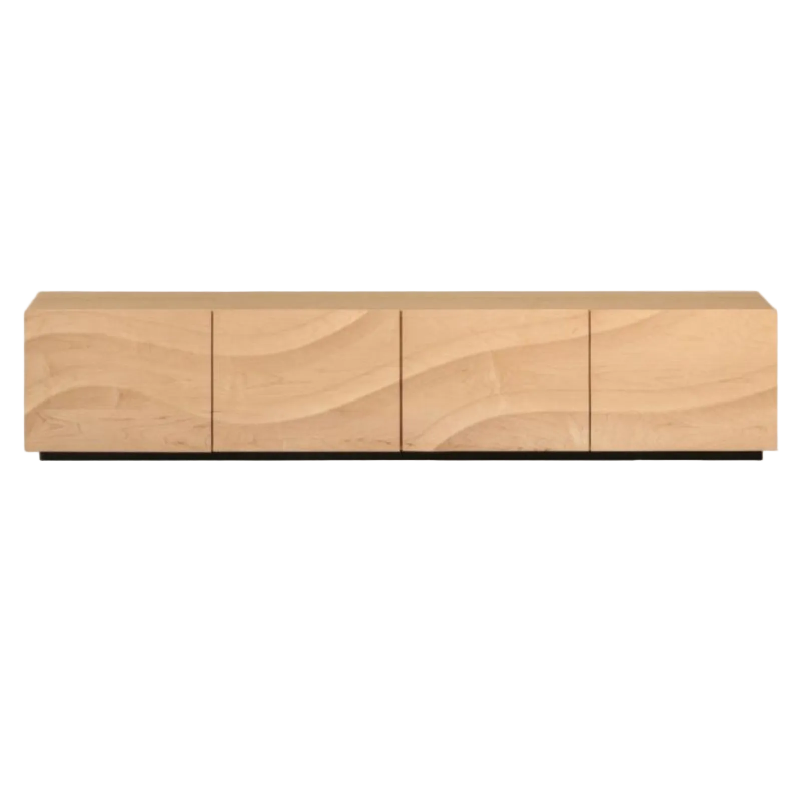 North American Hard Maple Solid Wood TV Cabinet with Modern Minimalist Design and Large Capacity