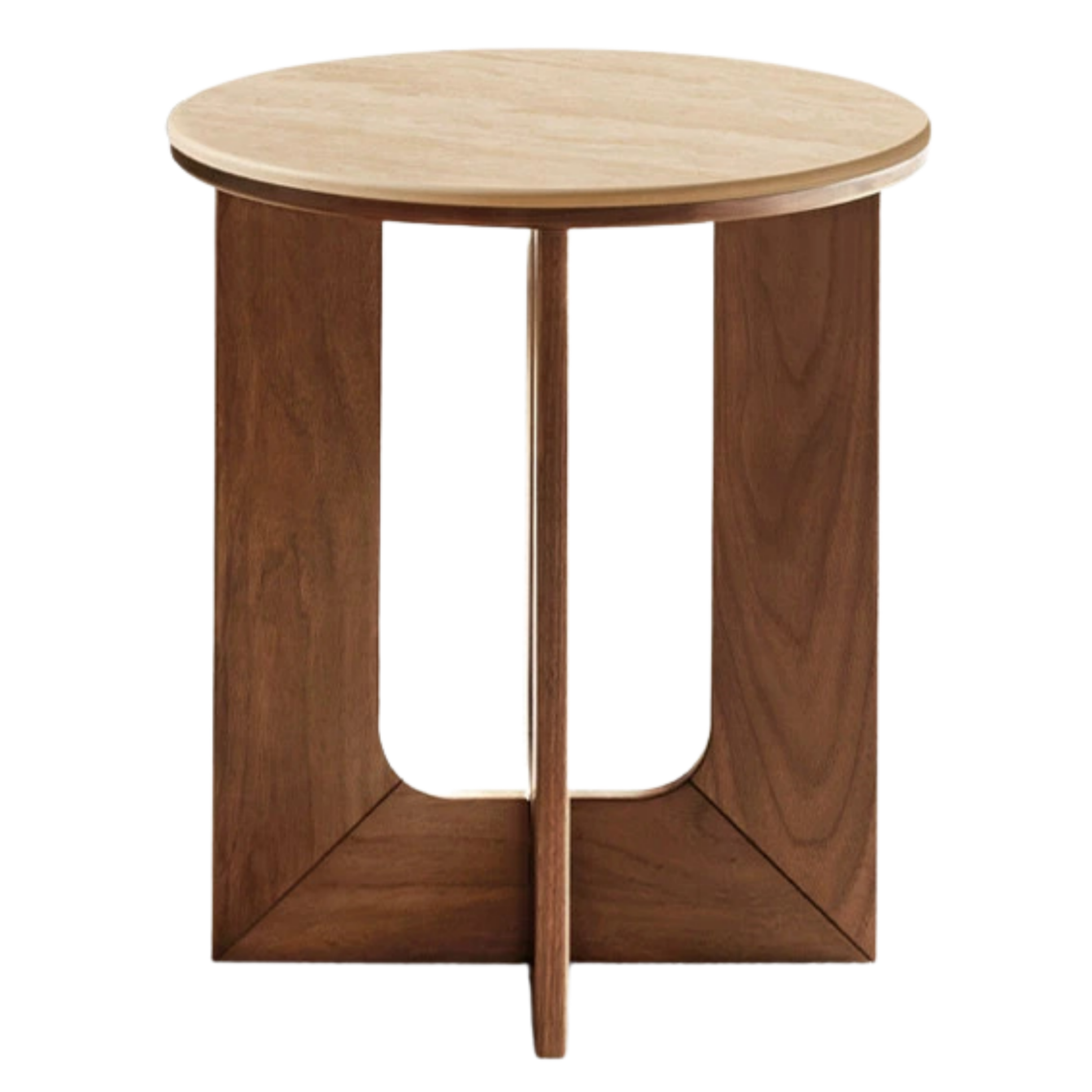 Black Walnut, Poplar Solid Wood Wabi-Sabi Style Rock Board Side Table
