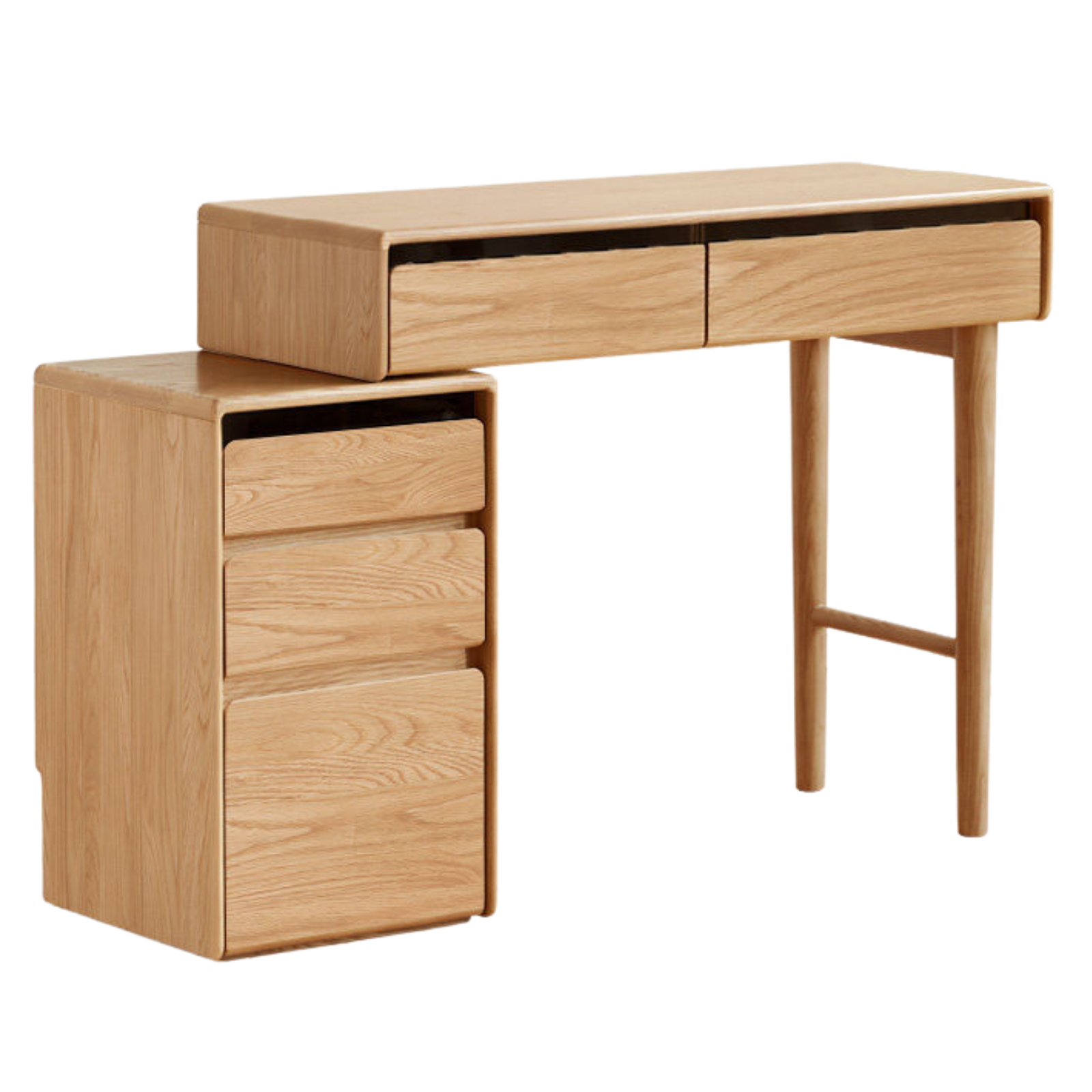 Ash, White Ash, Oak Solid Wood Modern Retractable Vanity Table