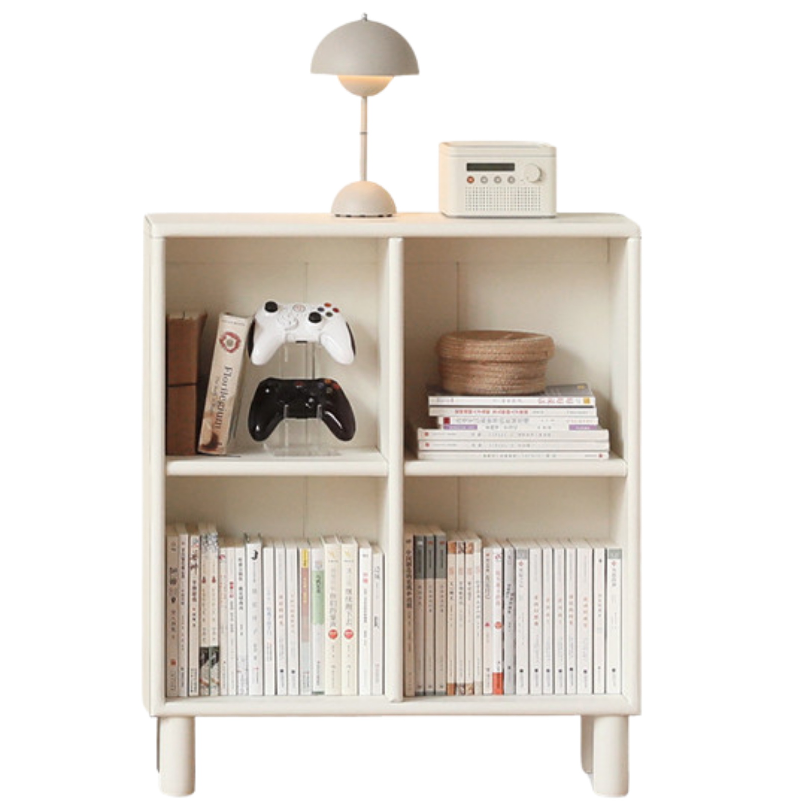 Poplar, Solid RubberWood Bookcase Free Combination Cream Style